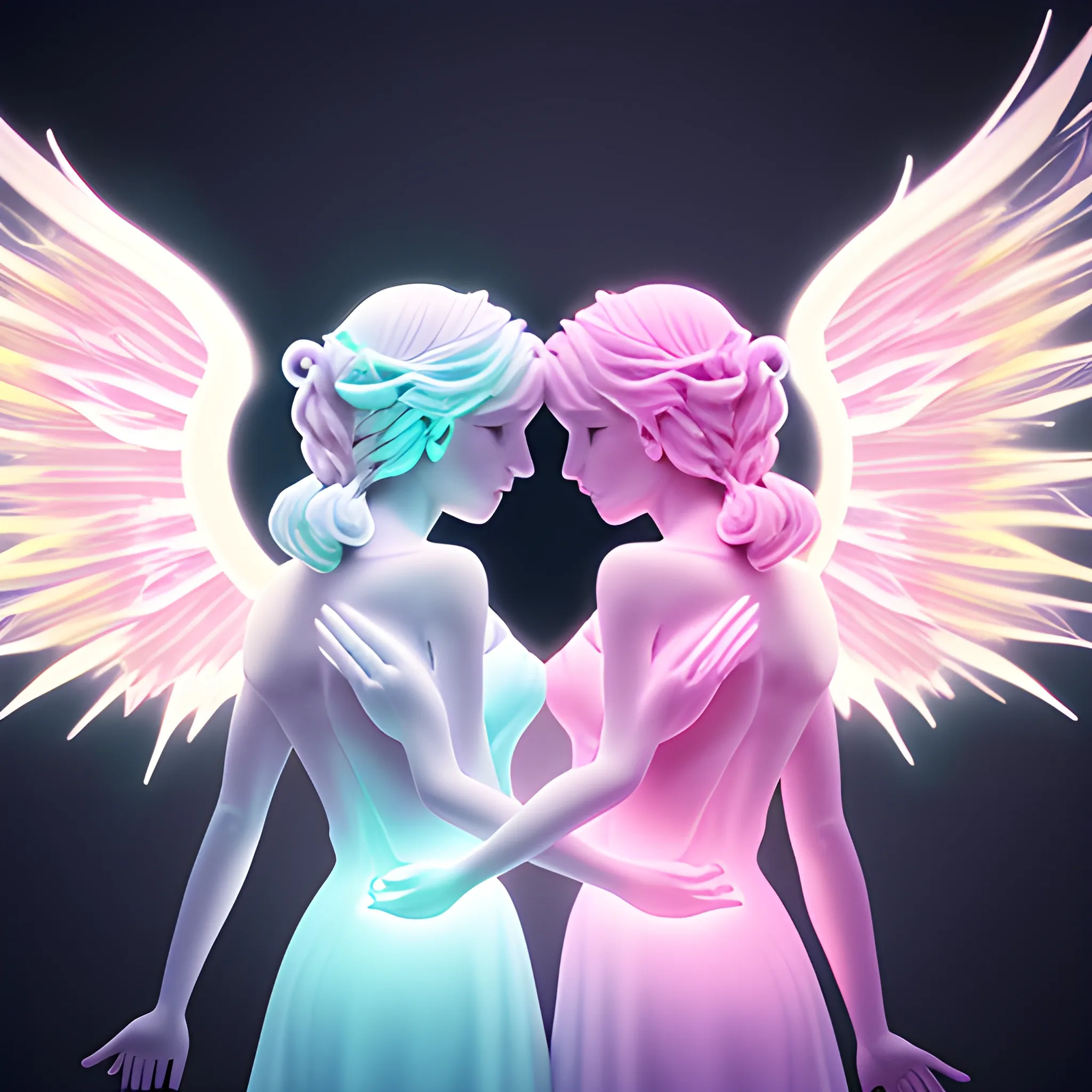 ethical dilemma light angel one one shoulder and dark demon on the other shoulder, 8k, pastel colors