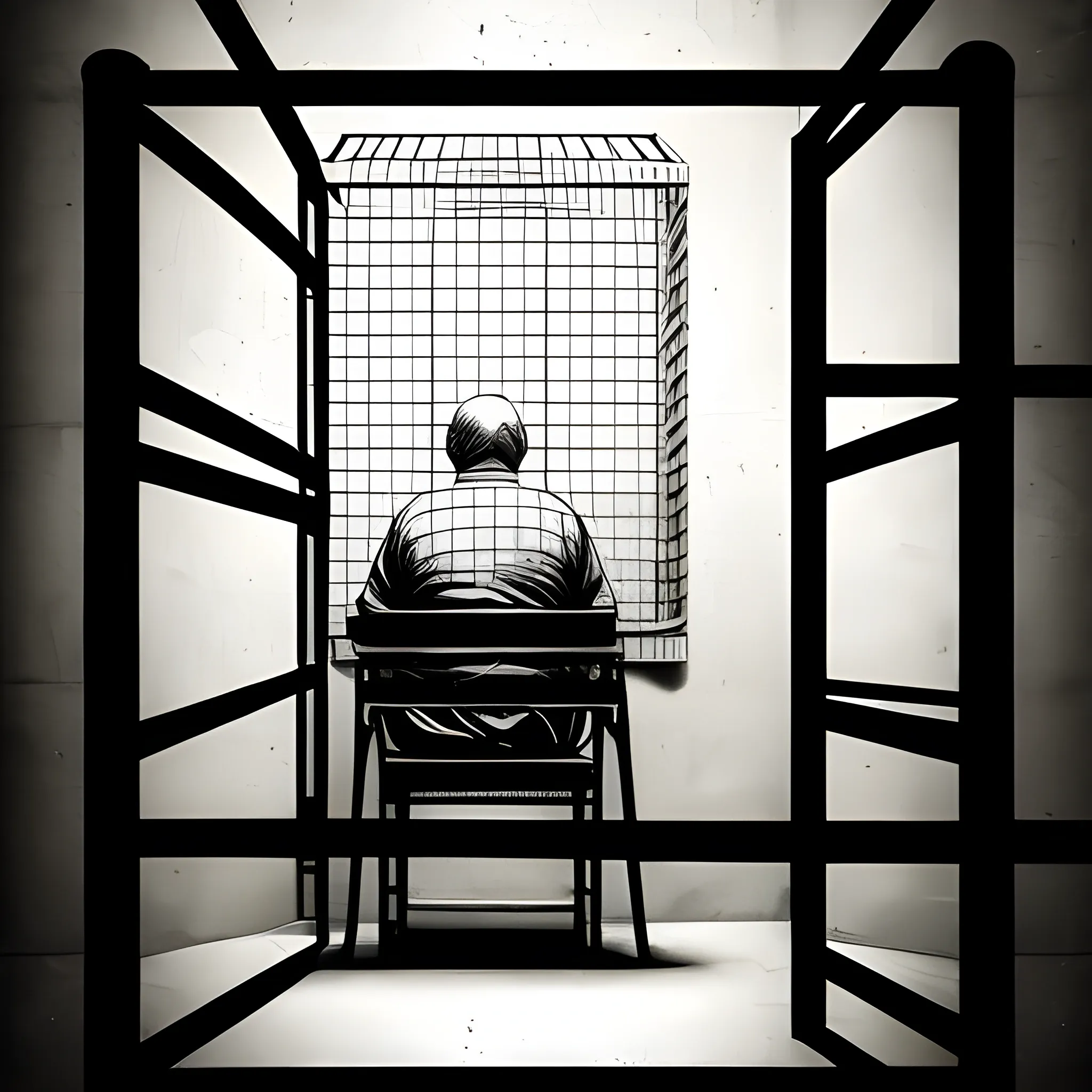 a person in the jail, waiting