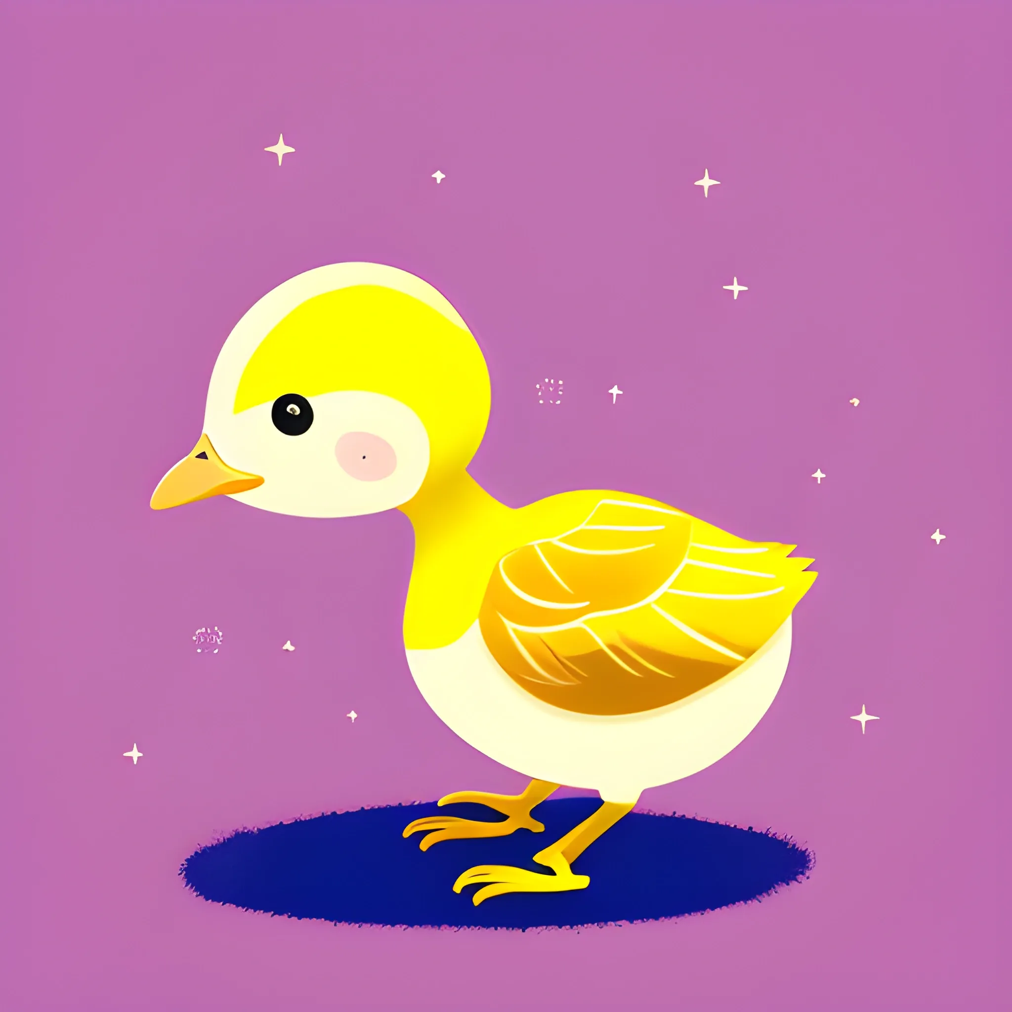 En un tranquilo estanque vivía Nova, un pequeño patito de plumaje amarillo brillante, Cartoon