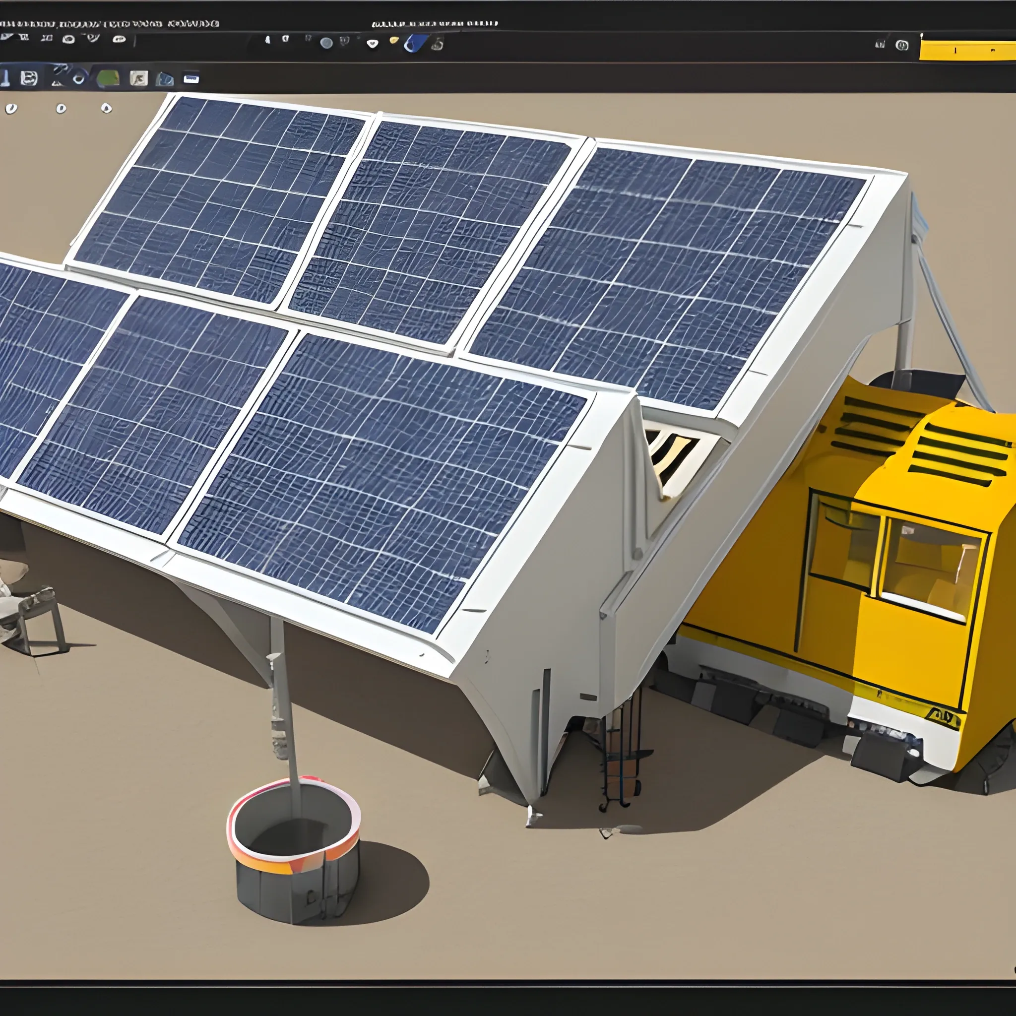 crear imagenes de paneles solares, combiner, pcu y subestacion, interconectado.