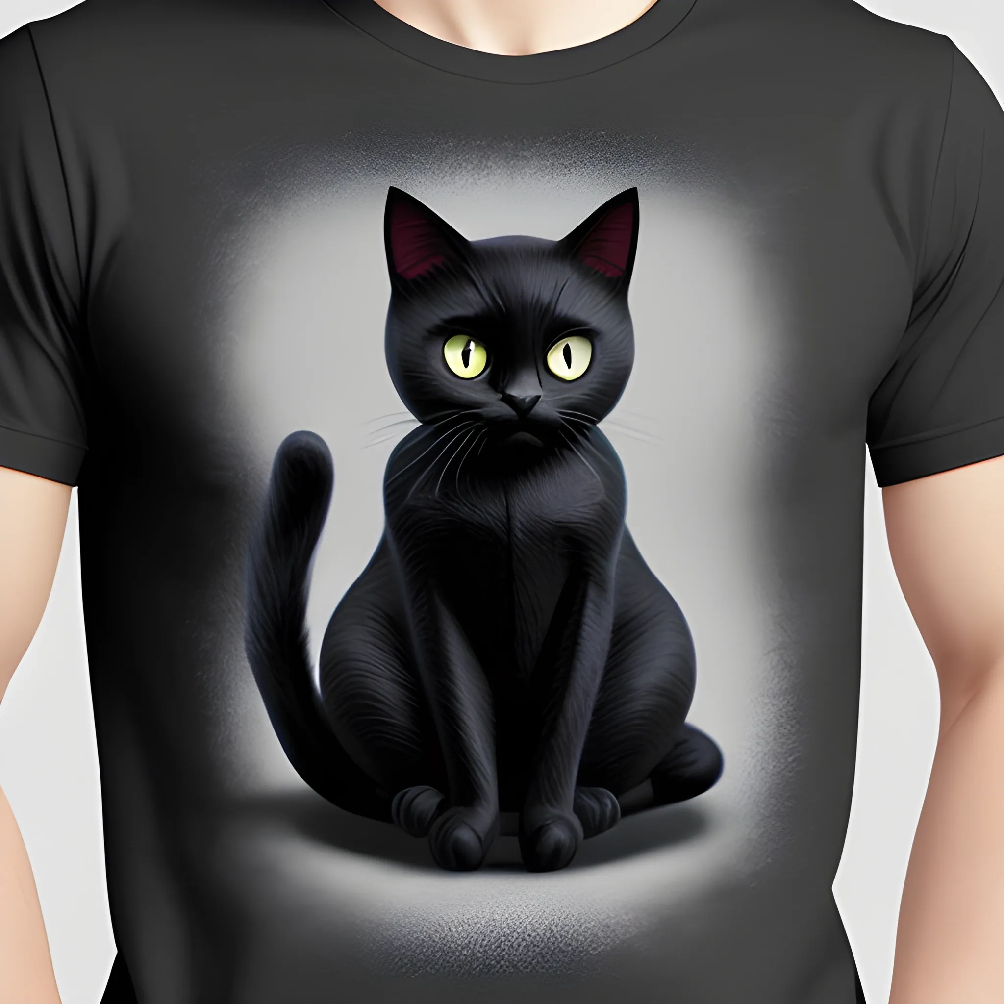 Black Cat Holding On Essential, unique design for tshirts,, 3D, Cartoon