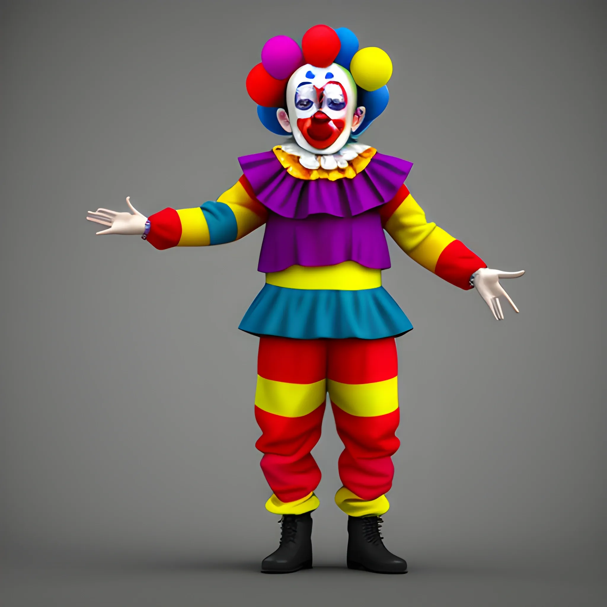 clown, tall, 3D - Arthub.ai