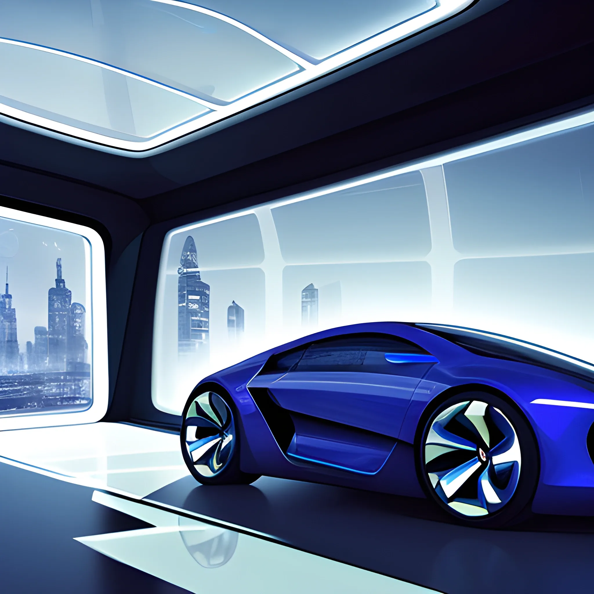 concept car, futuristic, lux, interior, inside,, straight lines ...