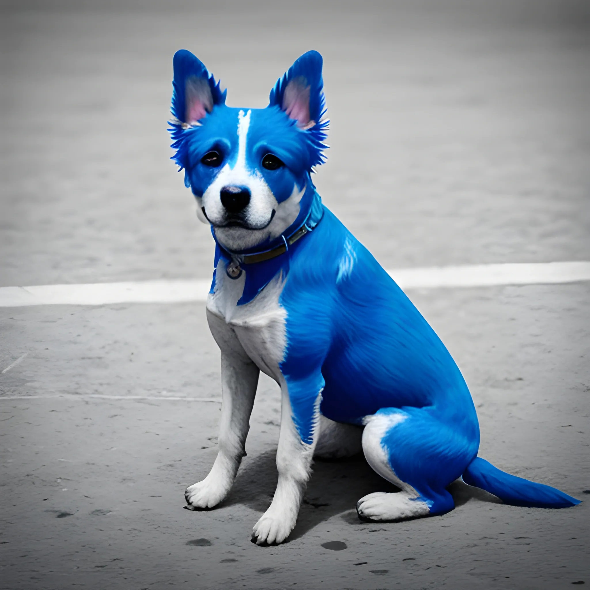 Perro color azul
