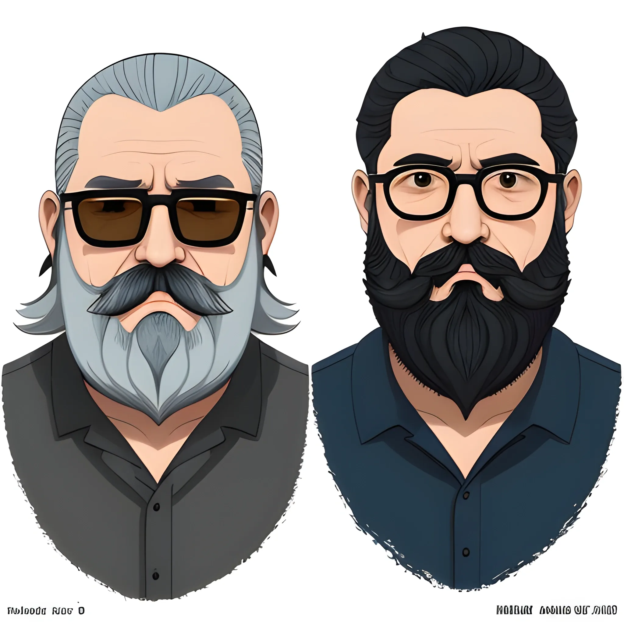 Crear una imagen con 4 personas; uno hombre de unos 60 años con barba y cabello corto blancos al estilo vikingo, pero moderno con un poleron azul, el segundo un hombre de unos 50 años, delgado con pelo y barba gris y audífonos tipo gamer, con camisa negra, el tercero un hombre de unos 40 años calvo con barba gris y lentes, con polera amarilla y la cuarta una mujer bella con pelo rubio cara redonda, lentes y blusa blanca todos juntos en la imagen  en un estilo realista.