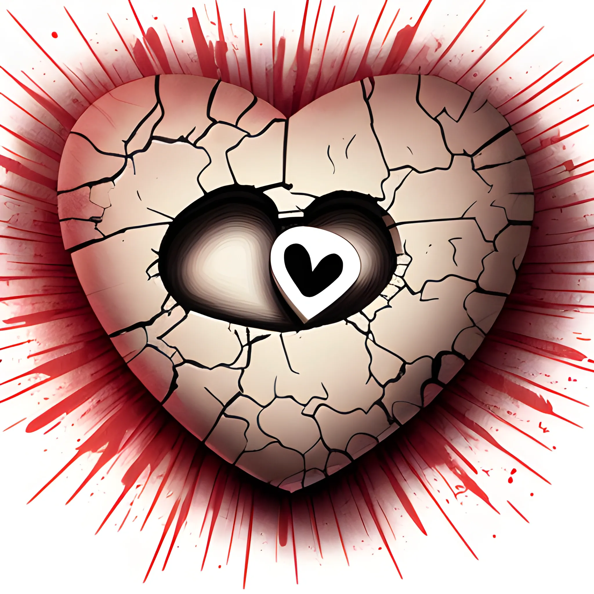 broken heart background, Cartoon, realistic