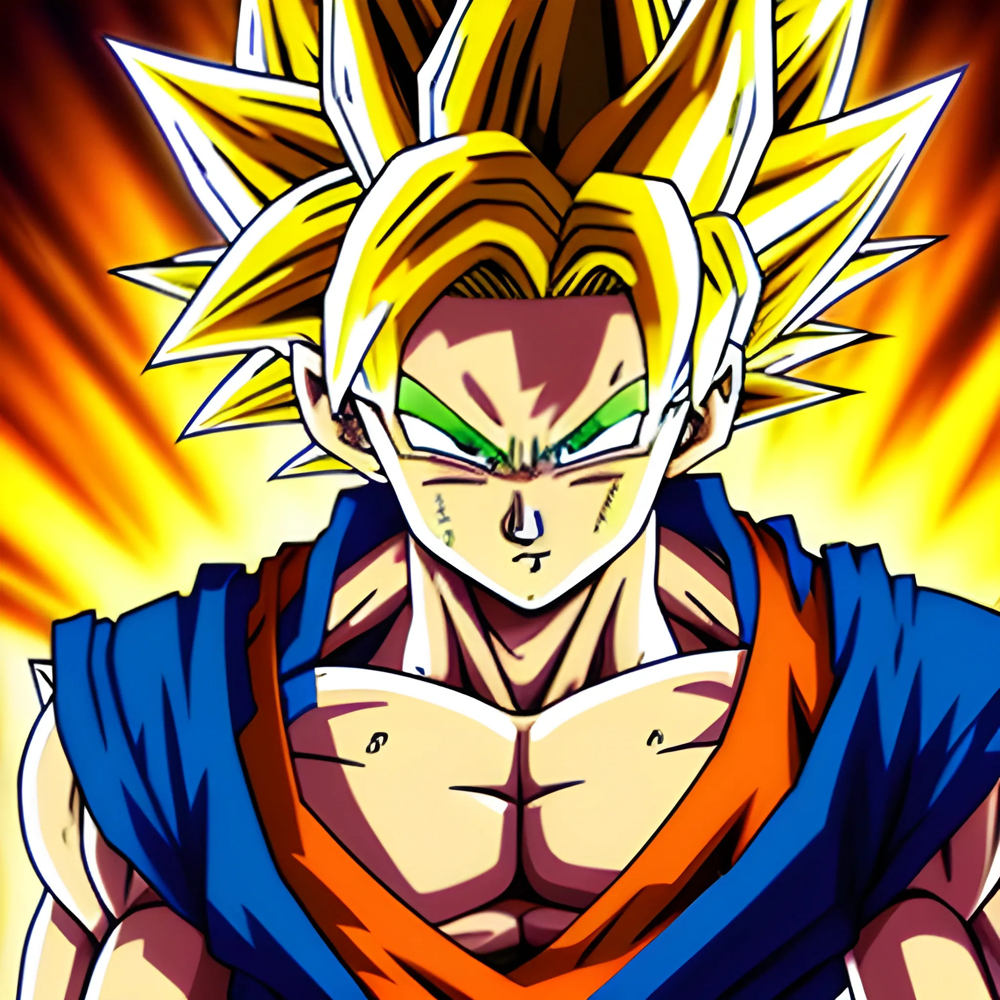 , Cartoon, Dragon Ball Z, Goku, Super Saiyan, Golden Spiky Hair, Glowing, Anime, Manga