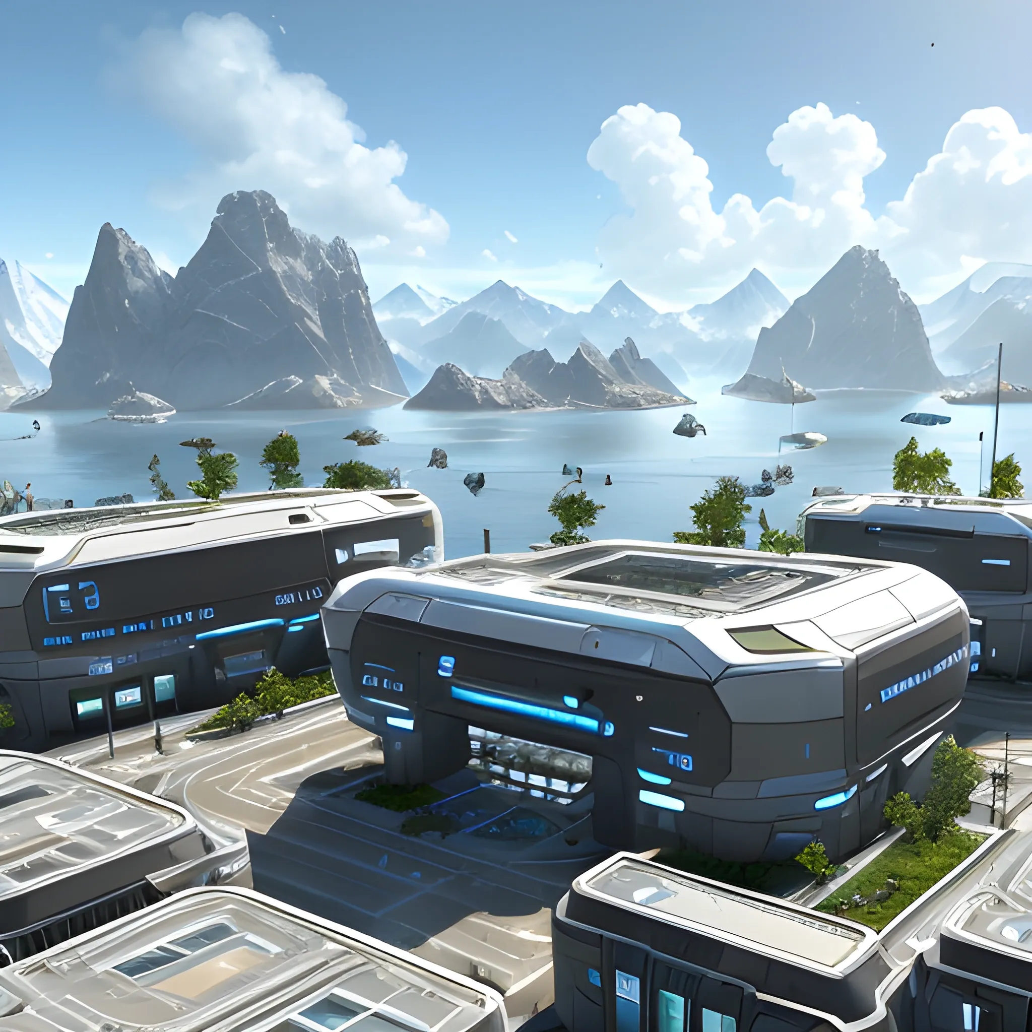 anno 2205 style, temperate, sunny, clear sky, top-down view, bio laboratory made of metal black structures, white plastic material, many glass, scratches,
mechanisms, wires, stains on the walls, high level of detail, people, futuristic, beautiful, Realistic proportions, attention to detail