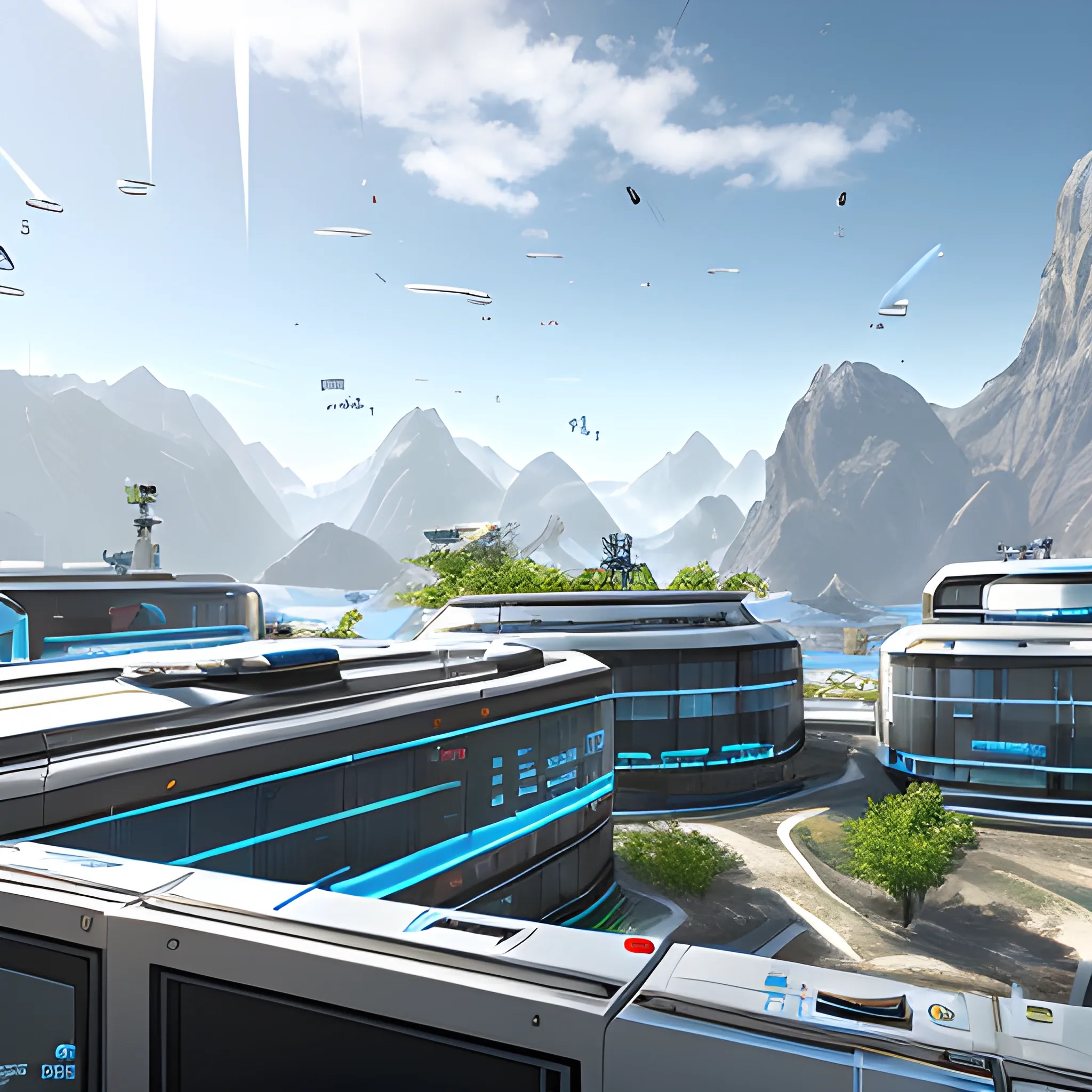 anno 2205 style, temperate, sunny, clear sky, top-down view, bio laboratory made of metal black structures, white plastic material, many glass, scratches,
mechanisms, wires, stains on the walls, high level of detail, people, futuristic, beautiful, Realistic proportions, attention to detail