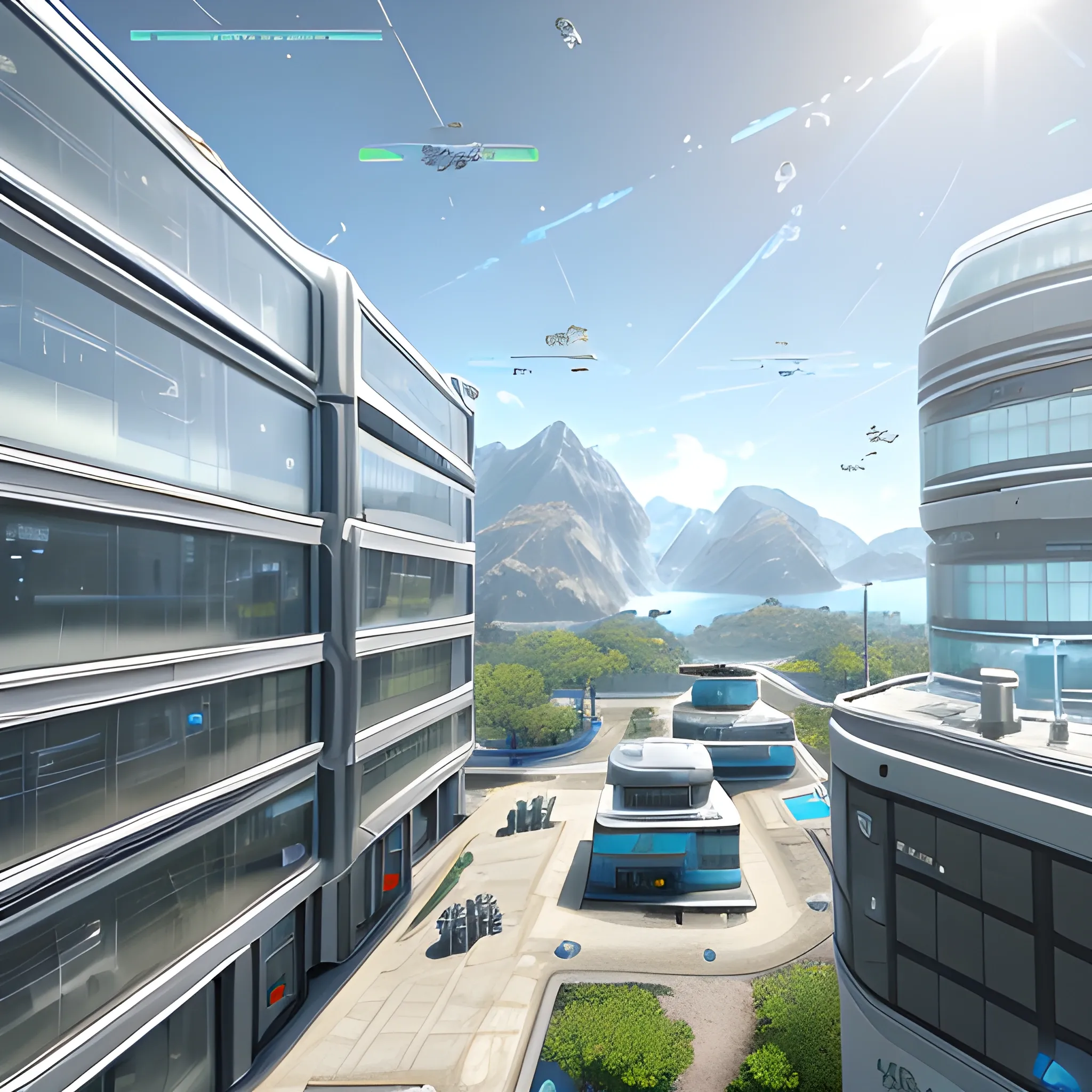 anno 2205 style, temperate, sunny, clear sky, top-down view, bio laboratory made of metal black structures, white plastic material, many glass, scratches,
mechanisms, wires, stains on the walls, high level of detail, people, futuristic, beautiful, Realistic proportions, attention to detail