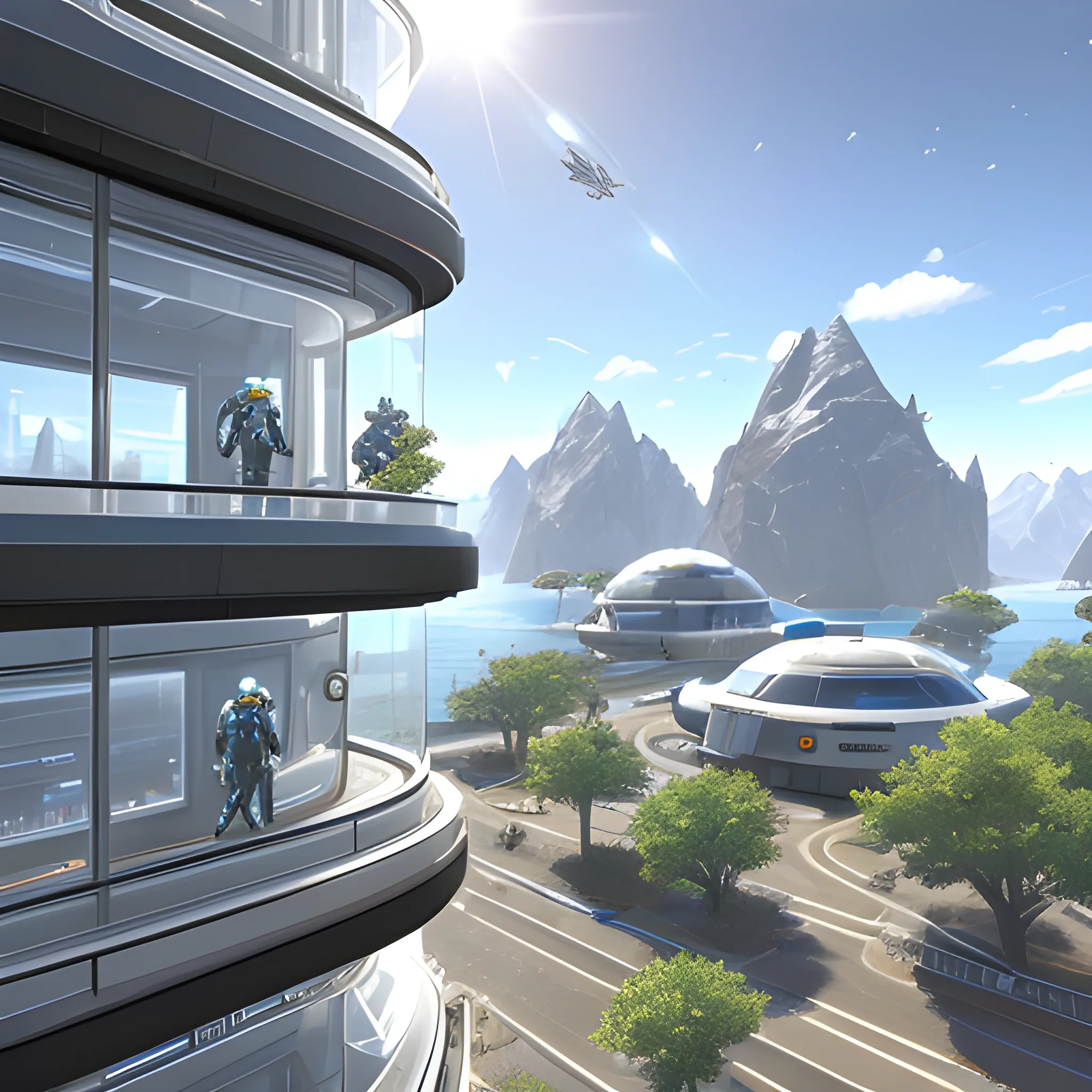 anno 2205 style, temperate, sunny, clear sky, top-down view, bio laboratory made of metal black structures, white plastic material, many glass, scratches,
mechanisms, wires, stains on the walls, high level of detail, people, futuristic, beautiful, Realistic proportions, attention to detail