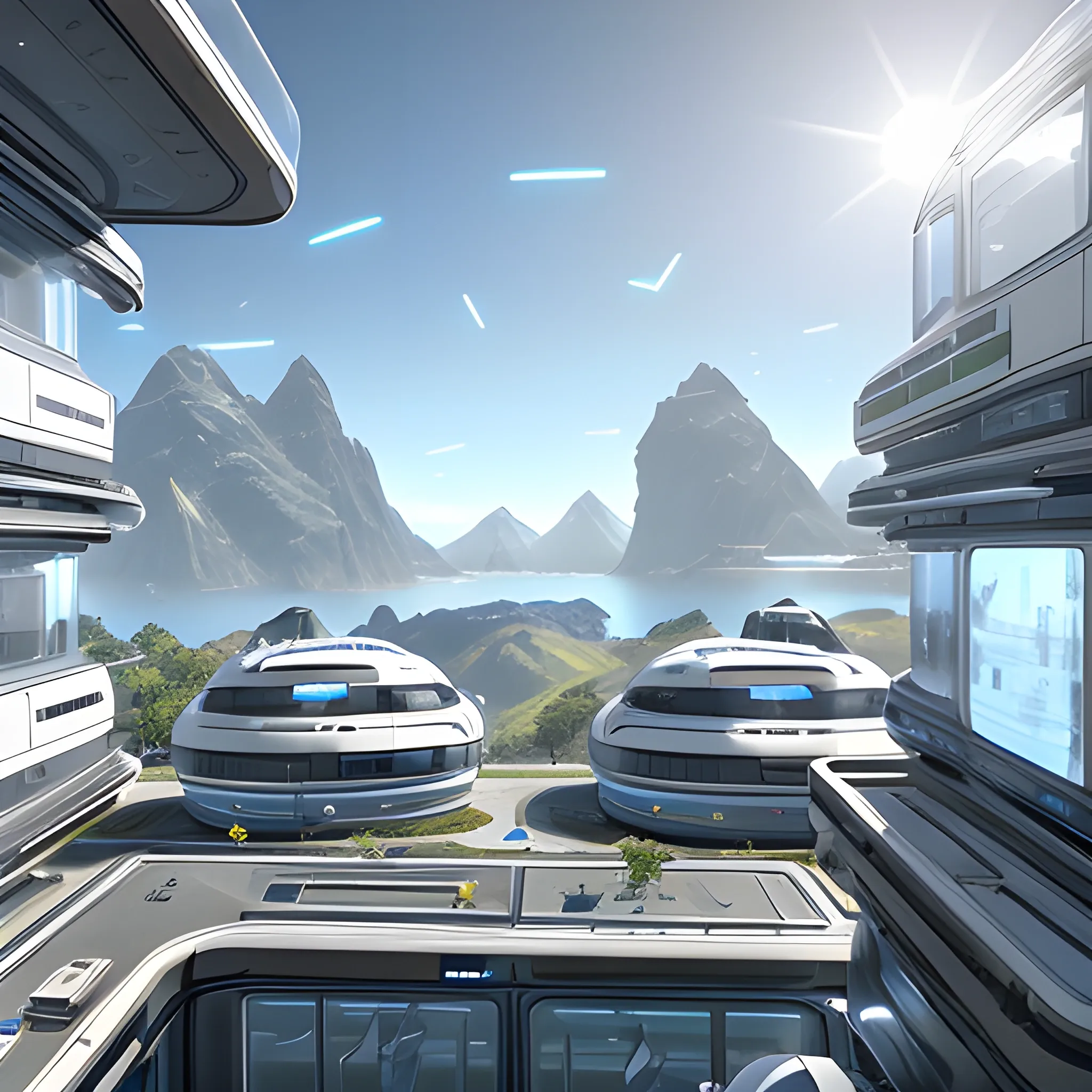 anno 2205 style, temperate, sunny, clear sky, top-down view, bio laboratory made of metal black structures, white plastic material, many glass, scratches,
mechanisms, wires, stains on the walls, high level of detail, people, futuristic, beautiful, Realistic proportions, attention to detail