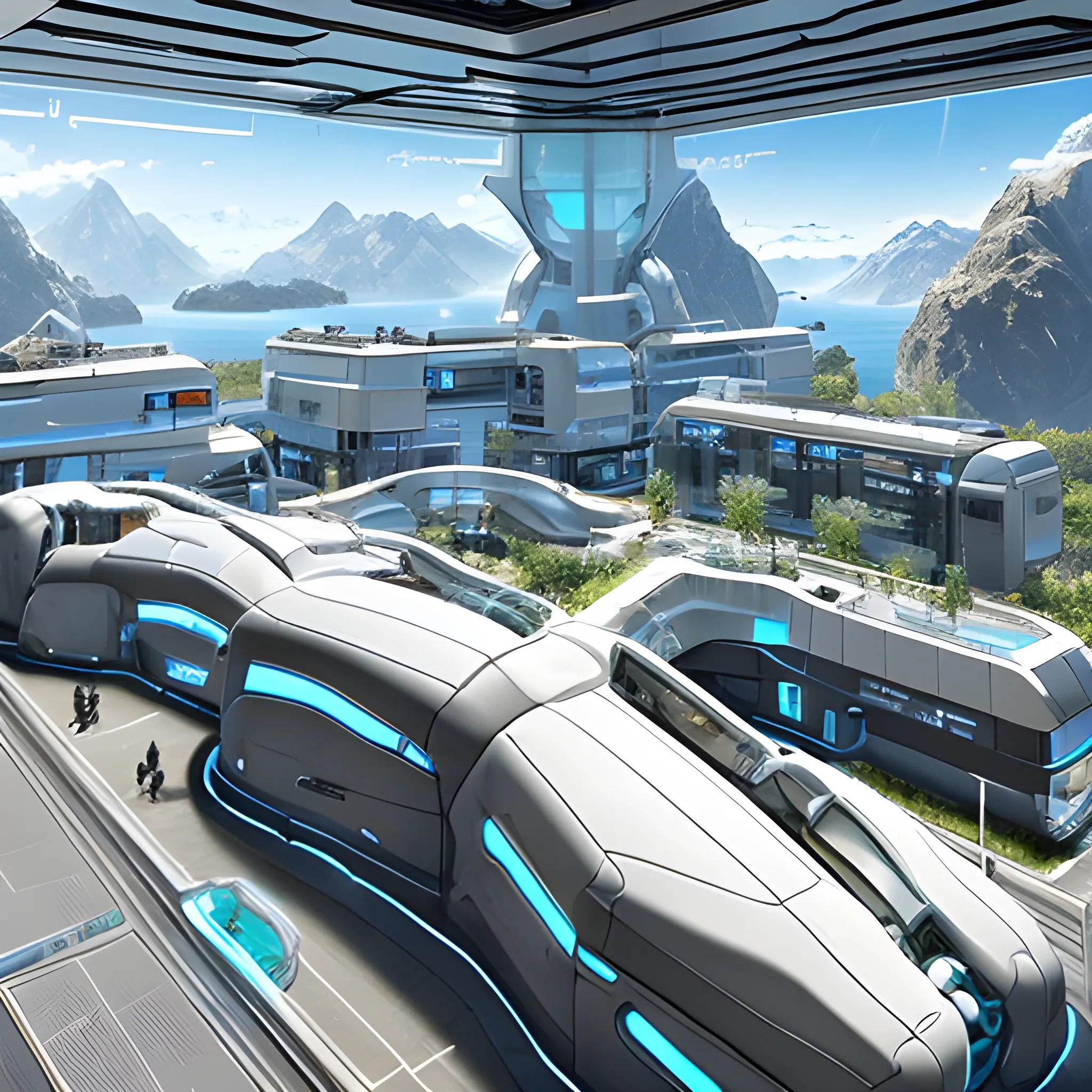 anno 2205 style, temperate, sunny, clear sky, top-down view, bio laboratory made of metal black structures, white plastic material, many glass, scratches,
mechanisms, wires, stains on the walls, high level of detail, people, futuristic, beautiful, Realistic proportions, attention to detail