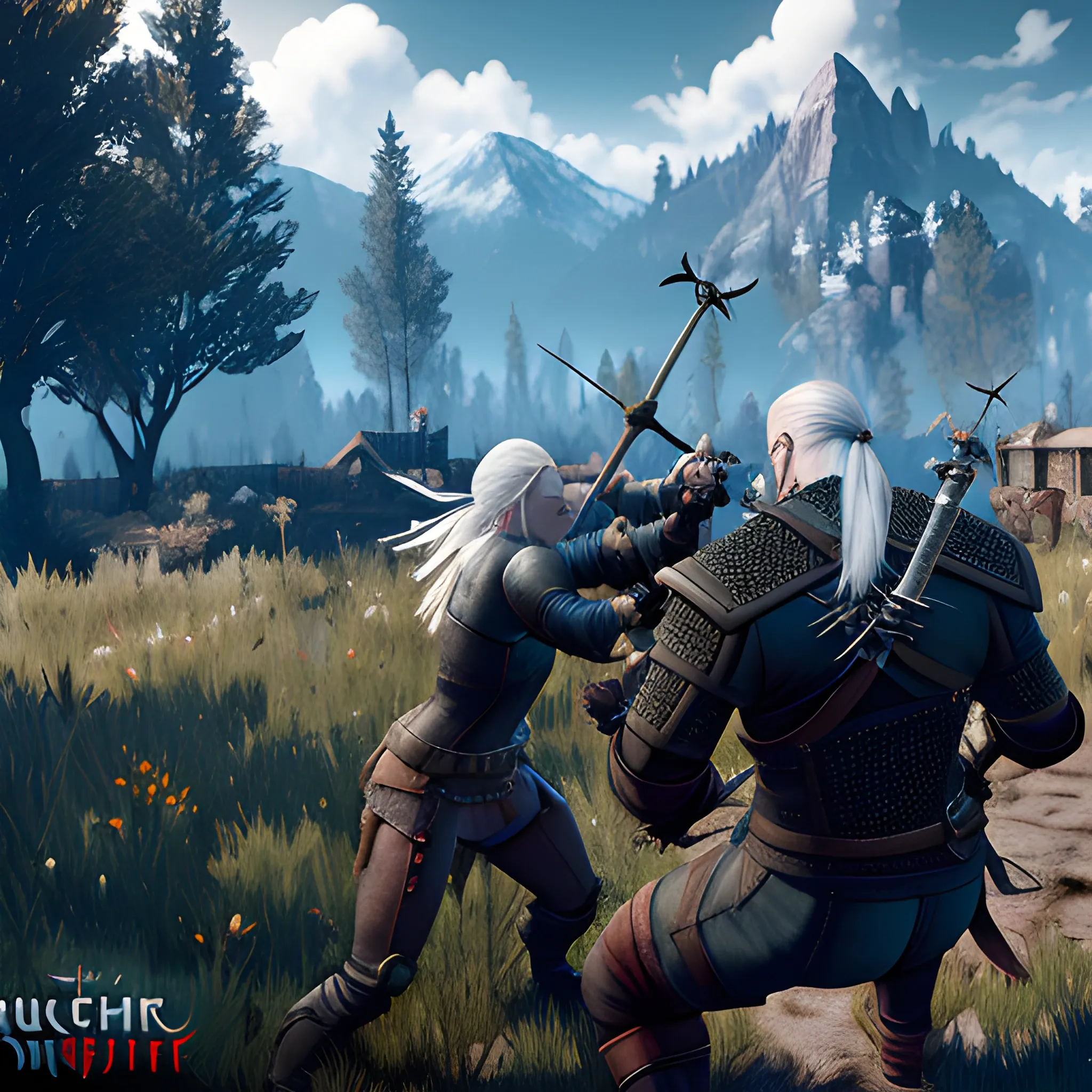 The witcher 3, fight, game plan, beautiful - Arthub.ai