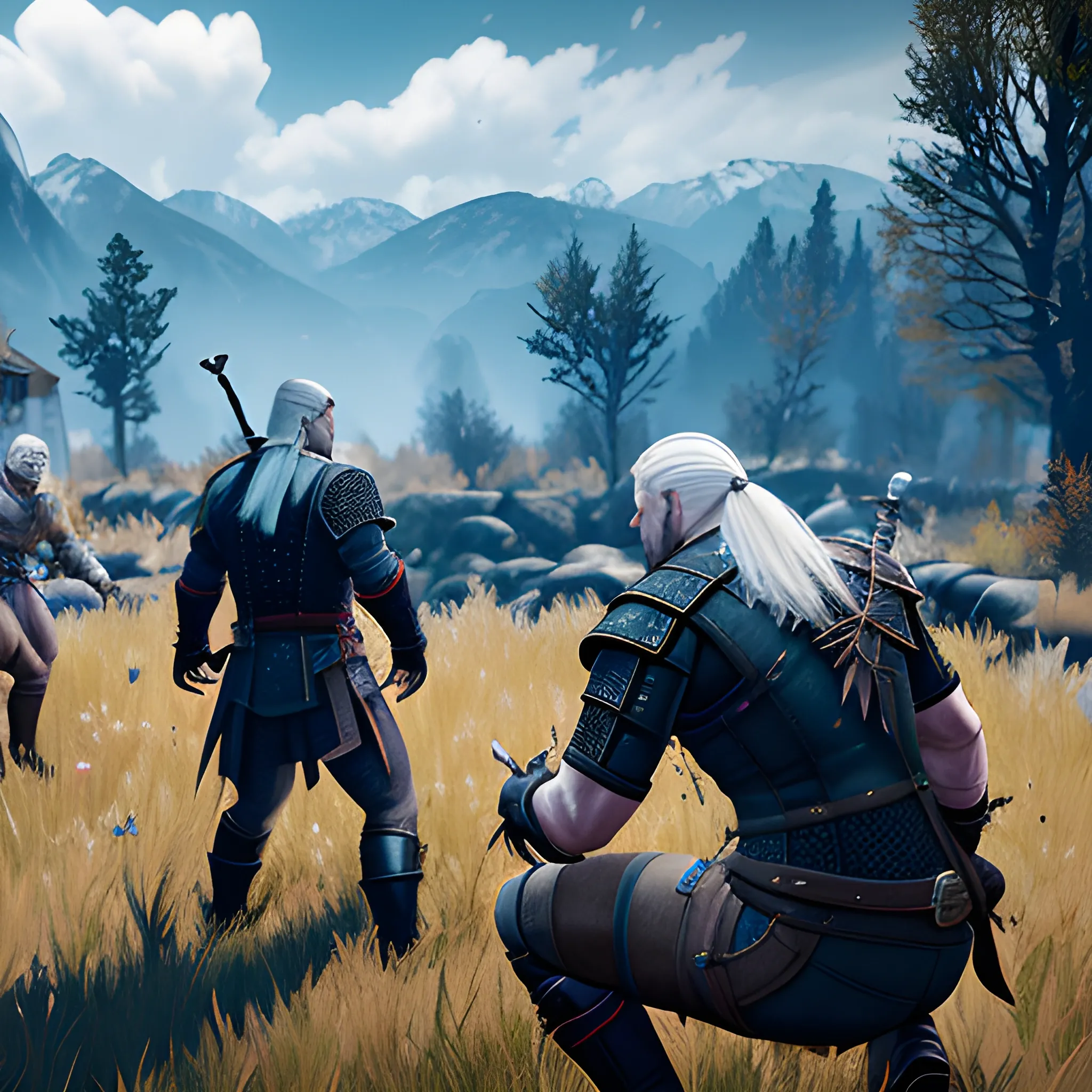 The witcher 3, fight, game plan, beautiful - Arthub.ai