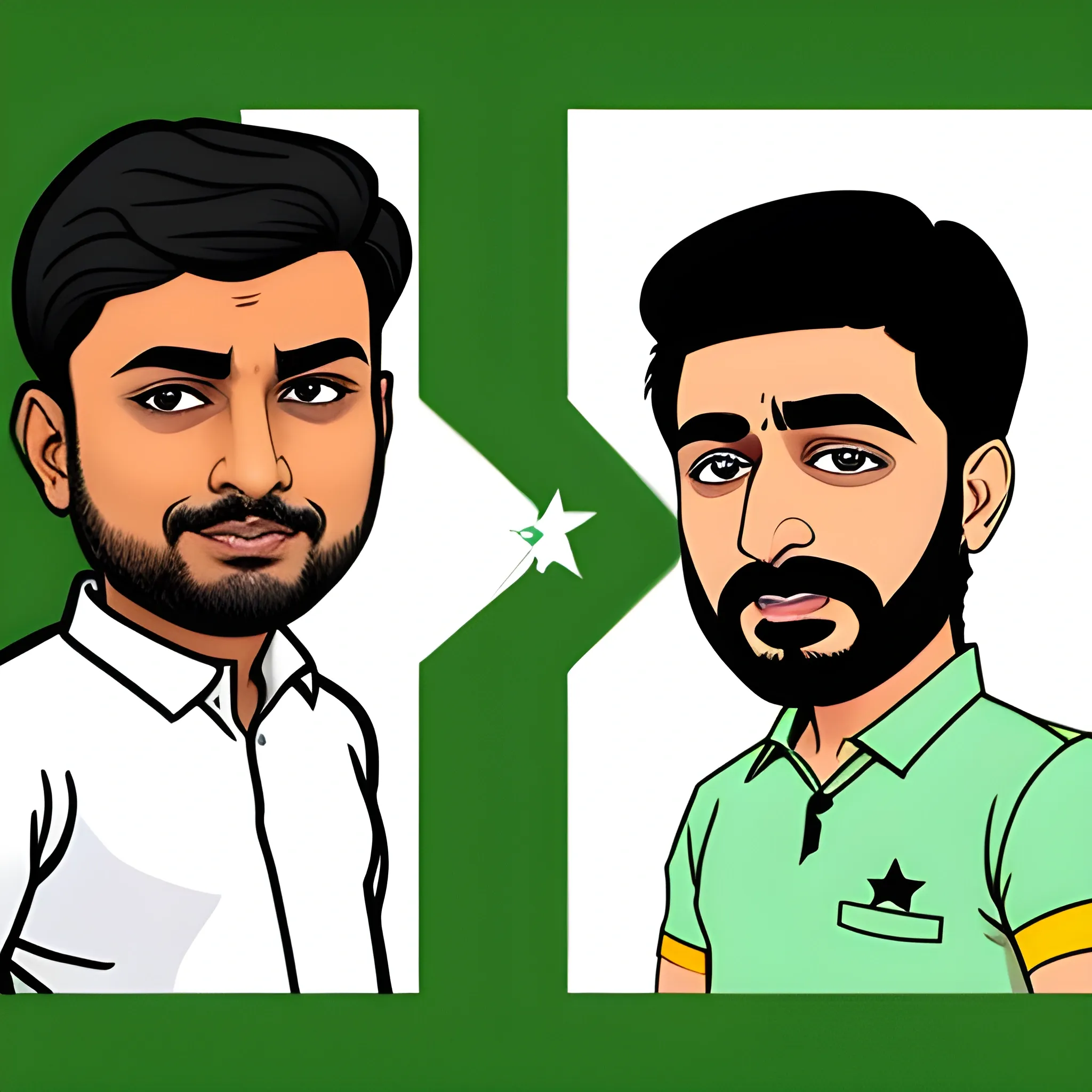 indian guy vs pakistan guy, Cartoon