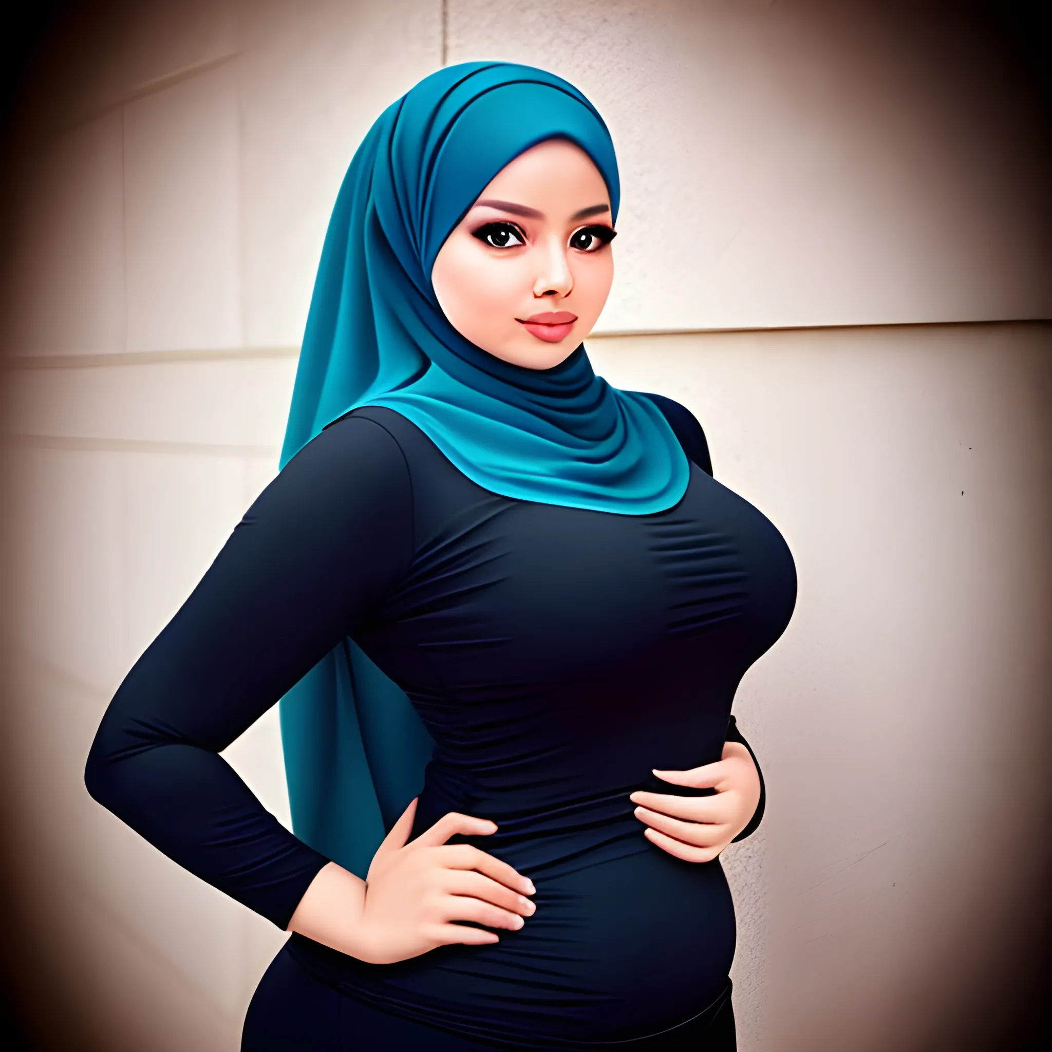 curvy hijab woman 