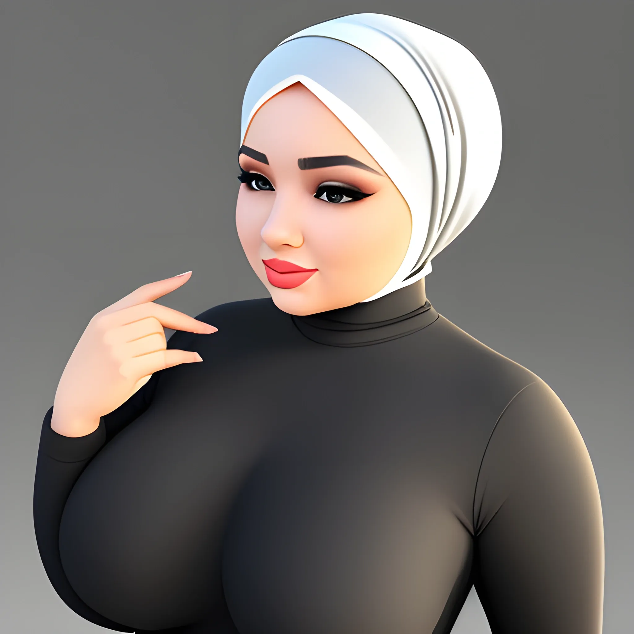 curvy sexy hijab woman , 3D - Arthub.ai