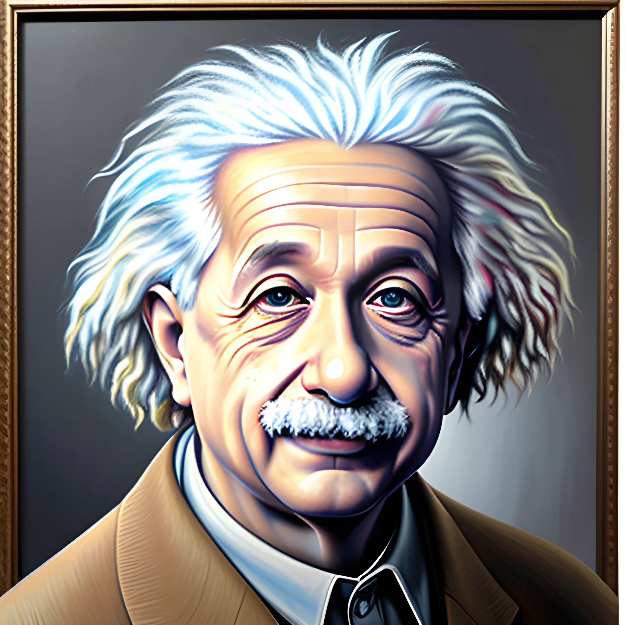 Albert Einstein , 3D, Oil Painting - Arthub.ai