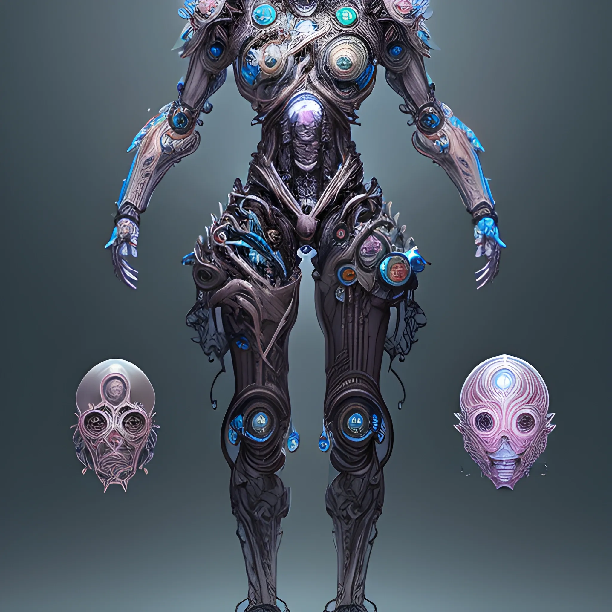 a mechanical humanoide, final fantasy concept art, intricate, detailed, dramatic, artstation, colorful 