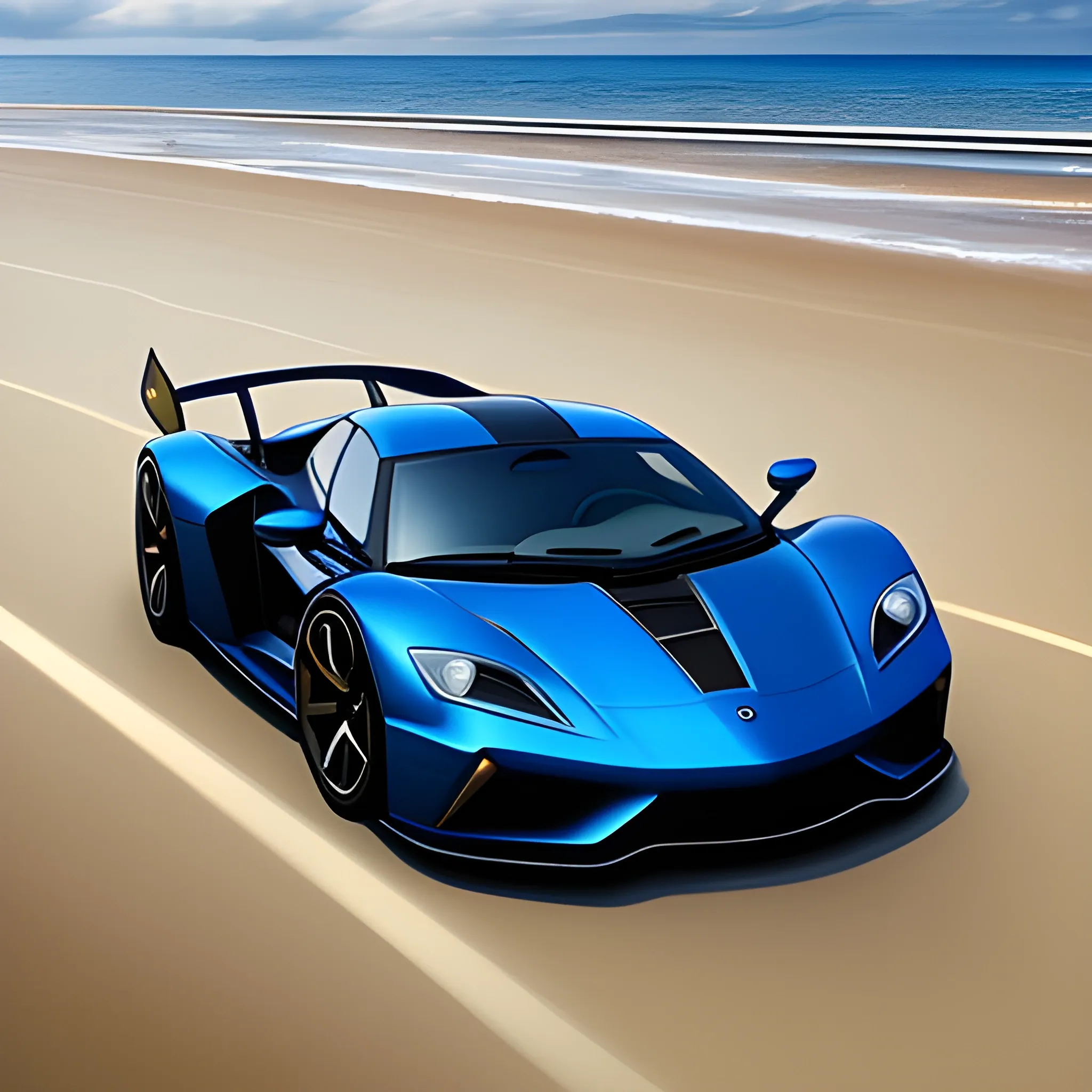 sport car in beach