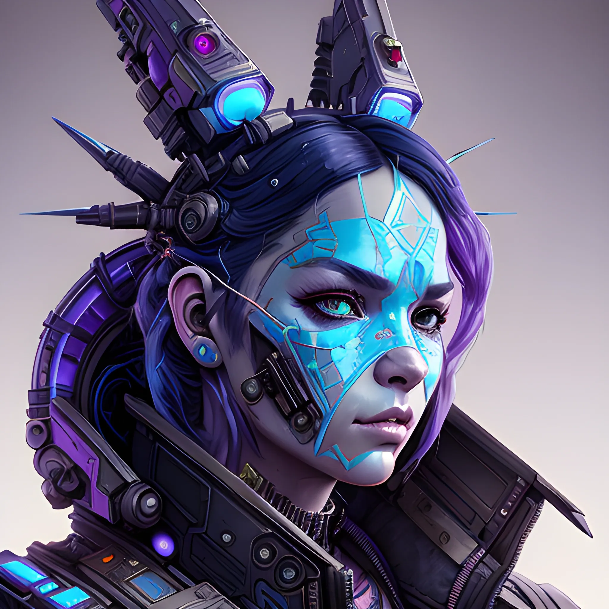 a beautiful portrait of a cute cyberpunk Dragon by sandra chevrier and greg rutkowski and wlop, purple blue color scheme, high key lighting, volumetric light, digital art, highly detailed, fine detail, intricate, ornate, complex, octane render, unreal engine, photorealistic 