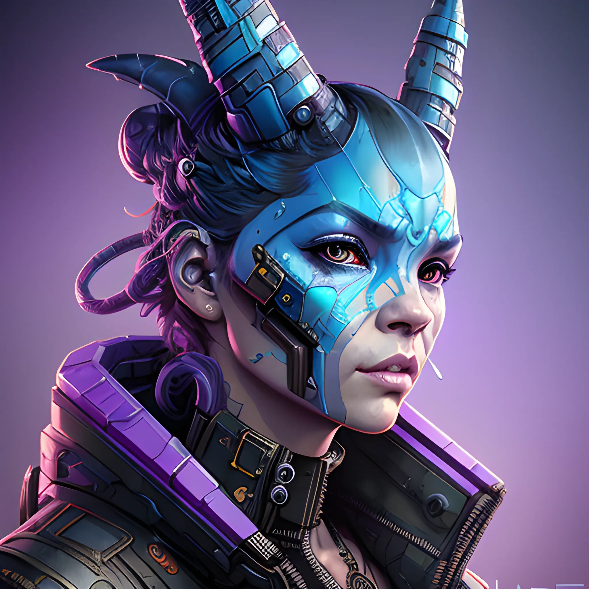 a beautiful portrait of a cute cyberpunk Dragon by sandra chevrier and greg rutkowski and wlop, purple blue color scheme, high key lighting, volumetric light, digital art, highly detailed, fine detail, intricate, ornate, complex, octane render, unreal engine, photorealistic 