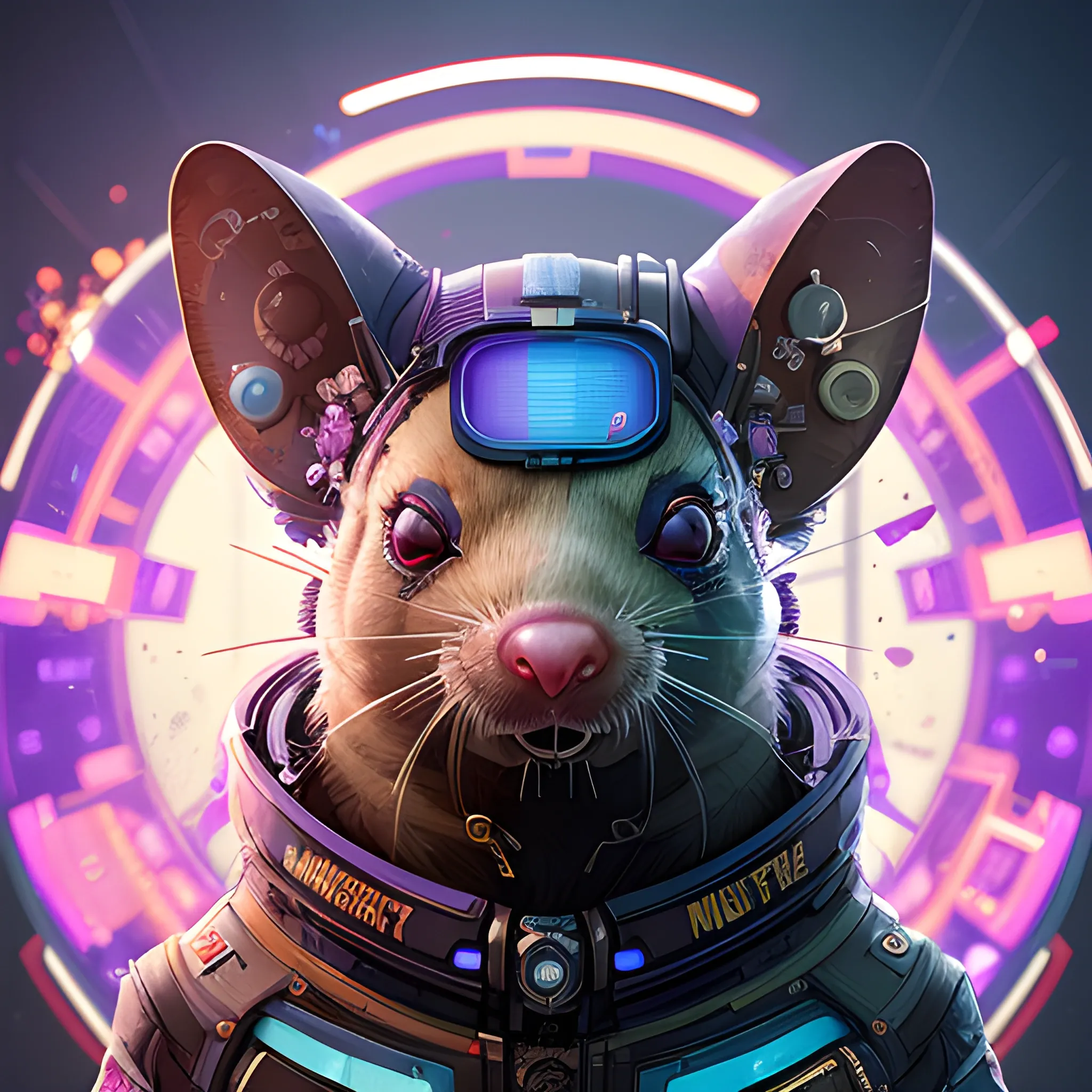 a beautiful portrait of a cute cyberpunk Mole by sandra chevrier and greg rutkowski and wlop, purple blue color scheme, high key lighting, volumetric light, digital art, highly detailed, fine detail, intricate, ornate, complex, octane render, unreal engine, photorealistic 