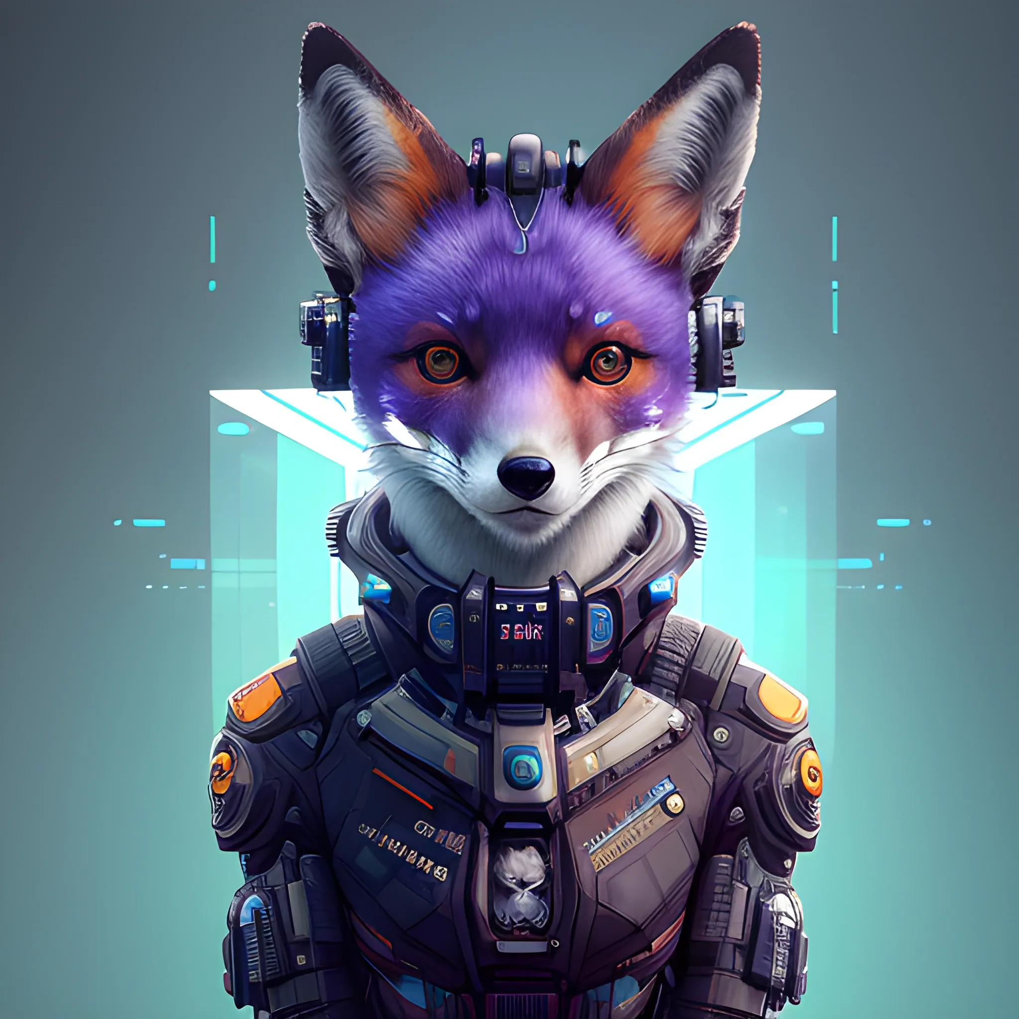 a beautiful portrait of a cute cyberpunk redFox by sandra chevrier and greg rutkowski and wlop, purple blue color scheme, high key lighting, volumetric light, digital art, highly detailed, fine detail, intricate, ornate, complex, octane render, unreal engine, photorealistic 