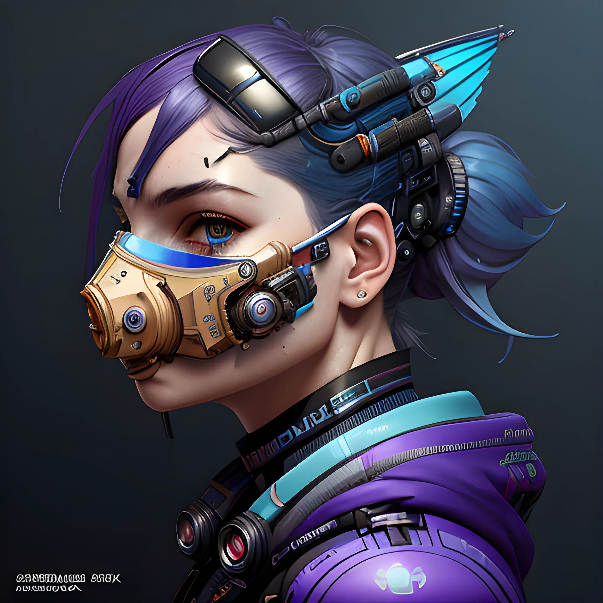 a beautiful portrait of a cute cyberpunk goldfish by sandra chevrier and greg rutkowski and wlop, purple blue color scheme, high key lighting, volumetric light, digital art, highly detailed, fine detail, intricate, ornate, complex, octane render, unreal engine, photorealistic 