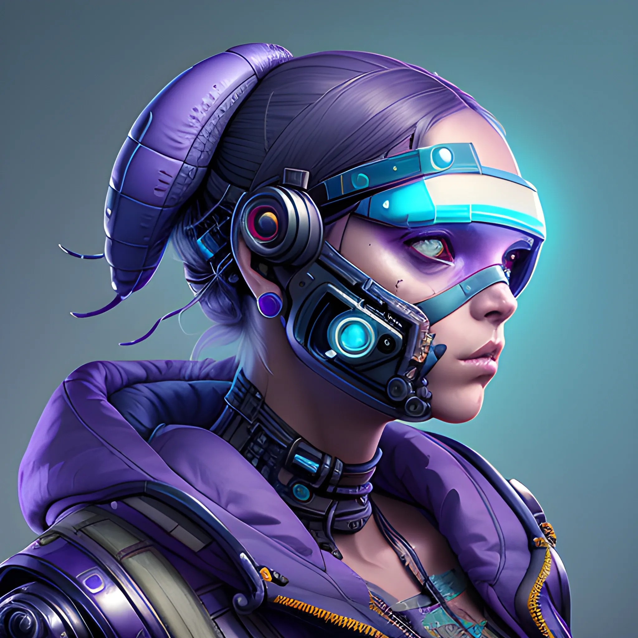 a beautiful portrait of a cute cyberpunk turtle by sandra chevrier and greg rutkowski and wlop, purple blue color scheme, high key lighting, volumetric light, digital art, highly detailed, fine detail, intricate, ornate, complex, octane render, unreal engine, photorealistic 