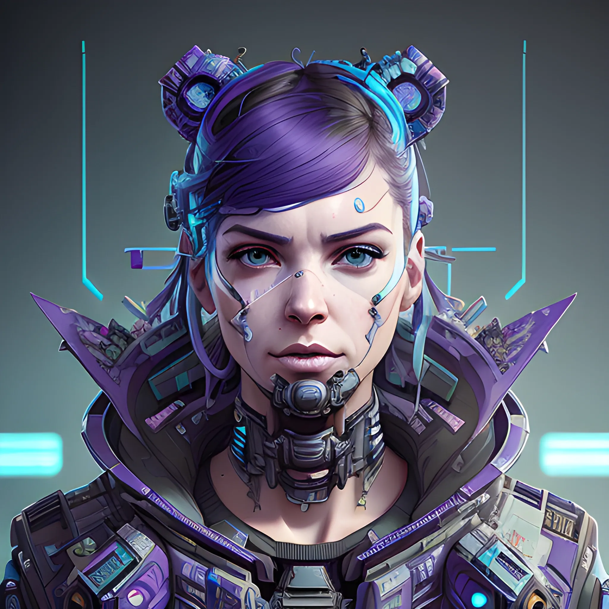 a beautiful portrait of a cute cyberpunk hark, by sandra chevrier and greg rutkowski and wlop, purple blue color scheme, high key lighting, volumetric light, digital art, highly detailed, fine detail, intricate, ornate, complex, octane render, unreal engine, photorealistic 