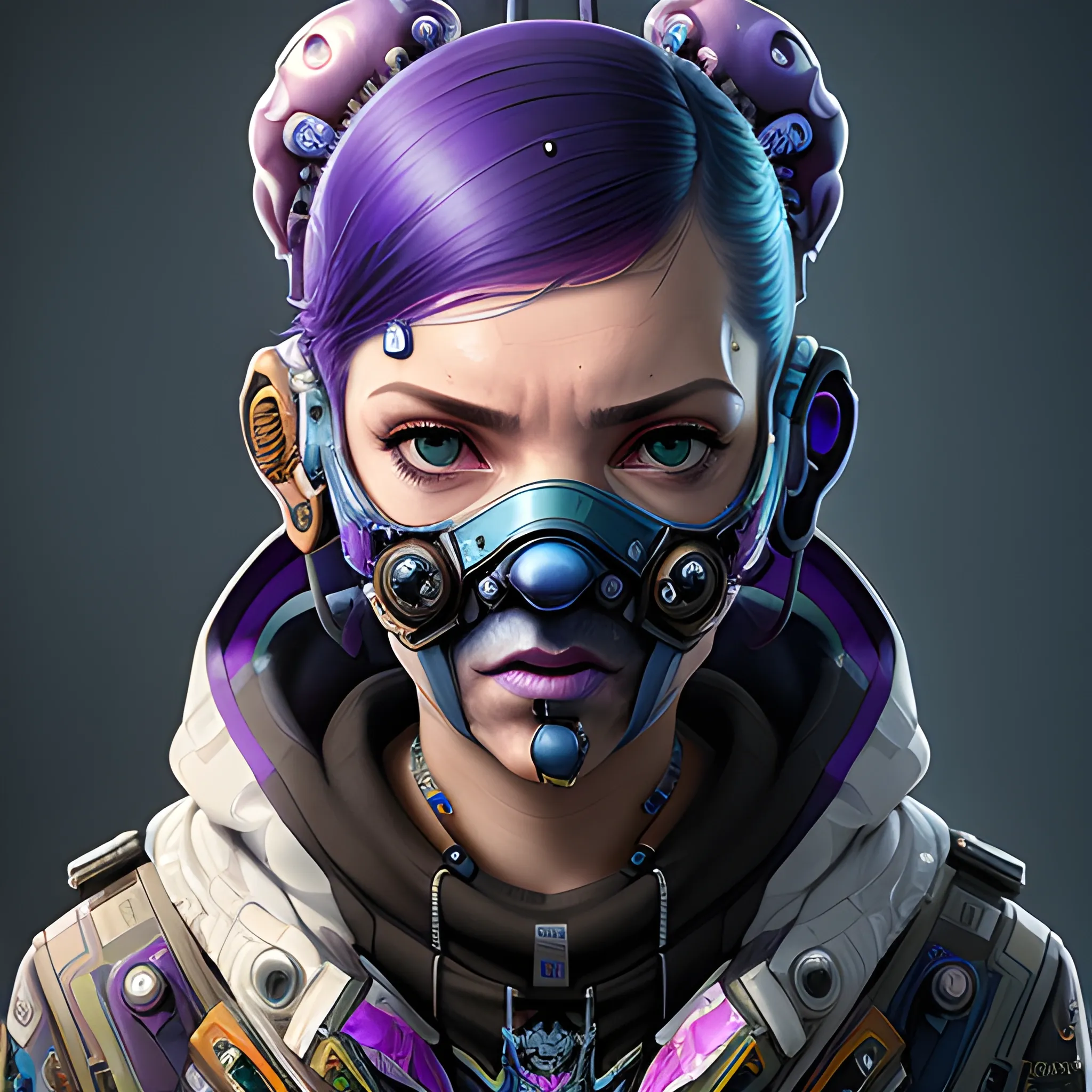 a beautiful portrait of a cute cyberpunk osquid, by sandra chevrier and greg rutkowski and wlop, purple blue color scheme, high key lighting, volumetric light, digital art, highly detailed, fine detail, intricate, ornate, complex, octane render, unreal engine, photorealistic 