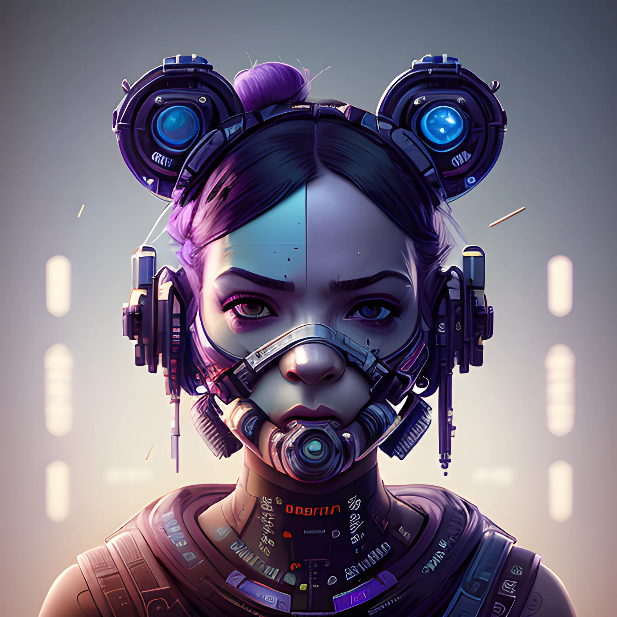 a beautiful portrait of a cute cyberpunk Teddy  by sandra chevrier and greg rutkowski and wlop, purple blue color scheme, high key lighting, volumetric light, digital art, highly detailed, fine detail, intricate, ornate, complex, octane render, unreal engine, photorealistic 