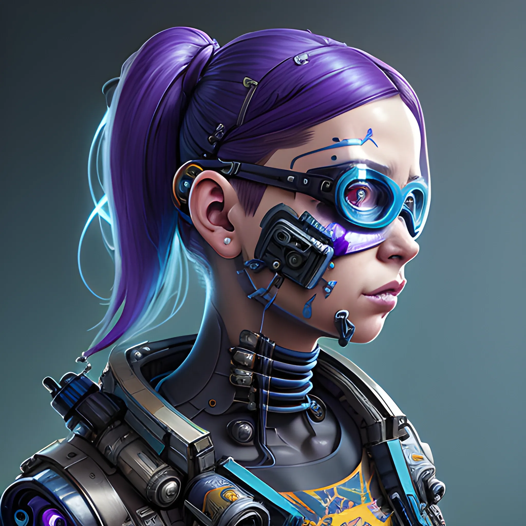 a beautiful portrait of a cute cyberpunk Minion  by sandra chevrier and greg rutkowski and wlop, purple blue color scheme, high key lighting, volumetric light, digital art, highly detailed, fine detail, intricate, ornate, complex, octane render, unreal engine, photorealistic 