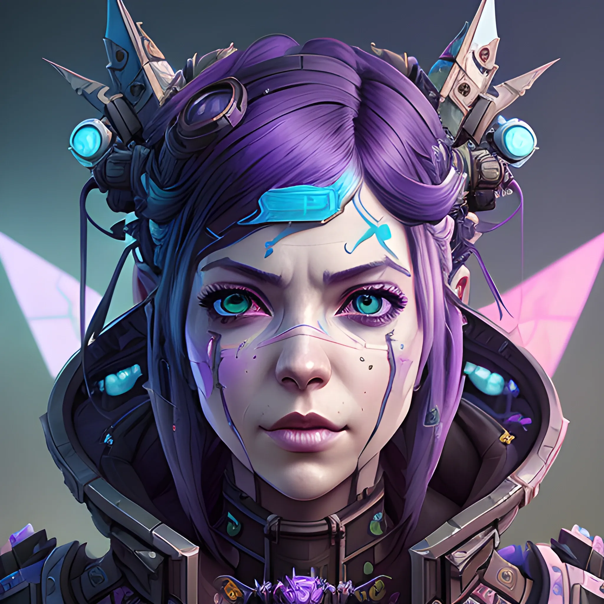 a beautiful portrait of a cute cyberpunk World of Warcraft,  by sandra chevrier and greg rutkowski and wlop, purple blue color scheme, high key lighting, volumetric light, digital art, highly detailed, fine detail, intricate, ornate, complex, octane render, unreal engine, photorealistic 