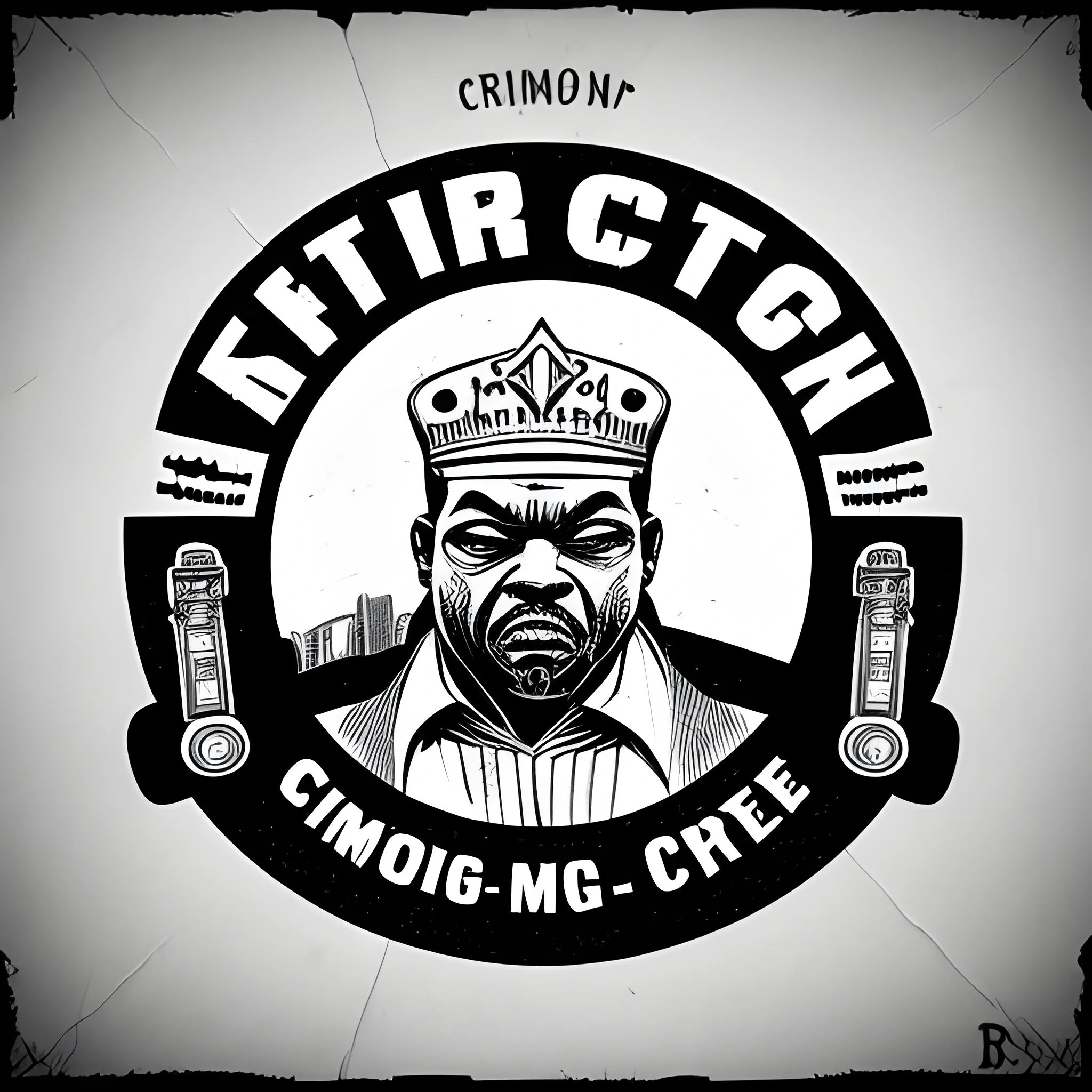 Detroit Kingpin Cartoon Logo Gang Gun Crime White Chalk City - Arthub.ai