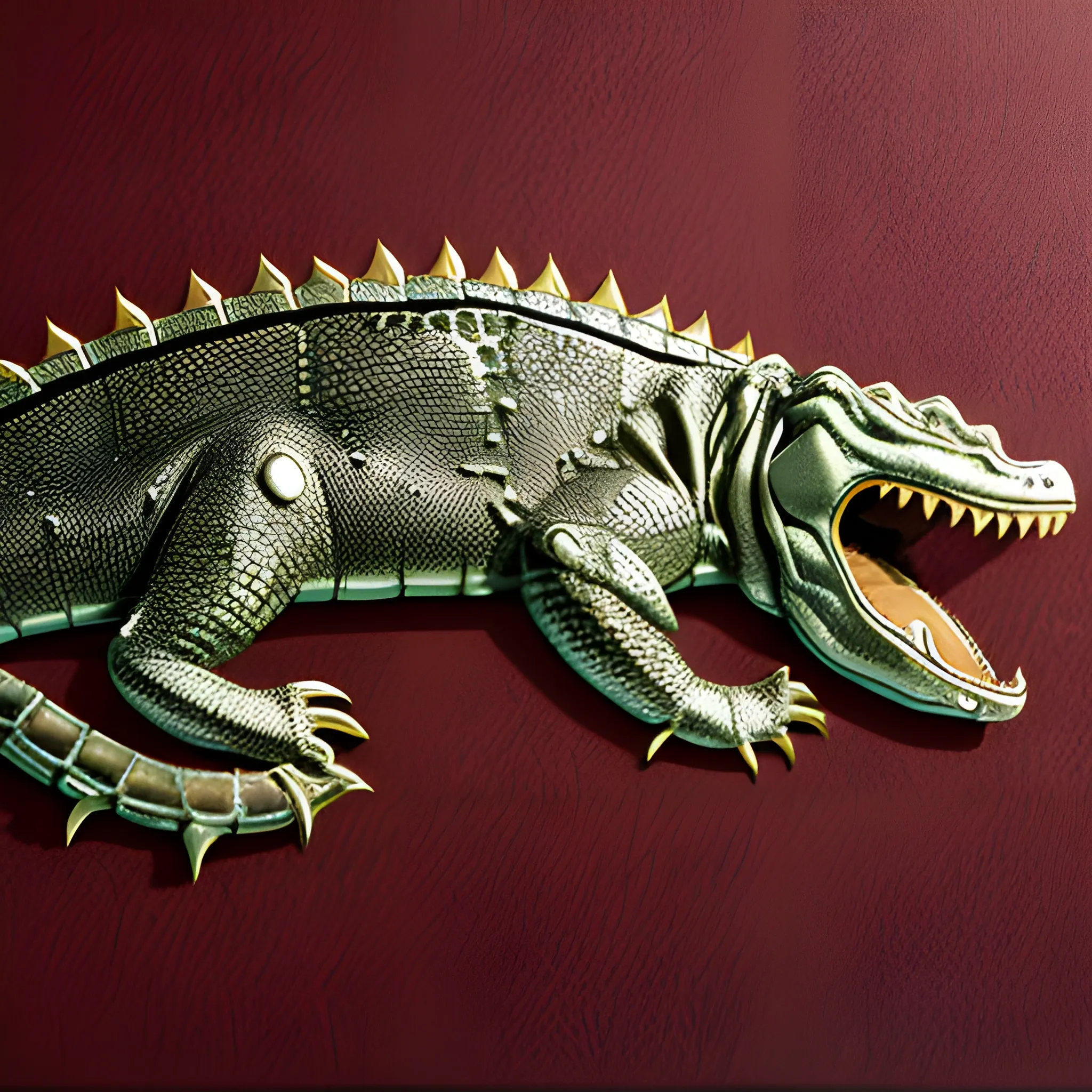 sign MIRUS, Liquid metal crocodile skin