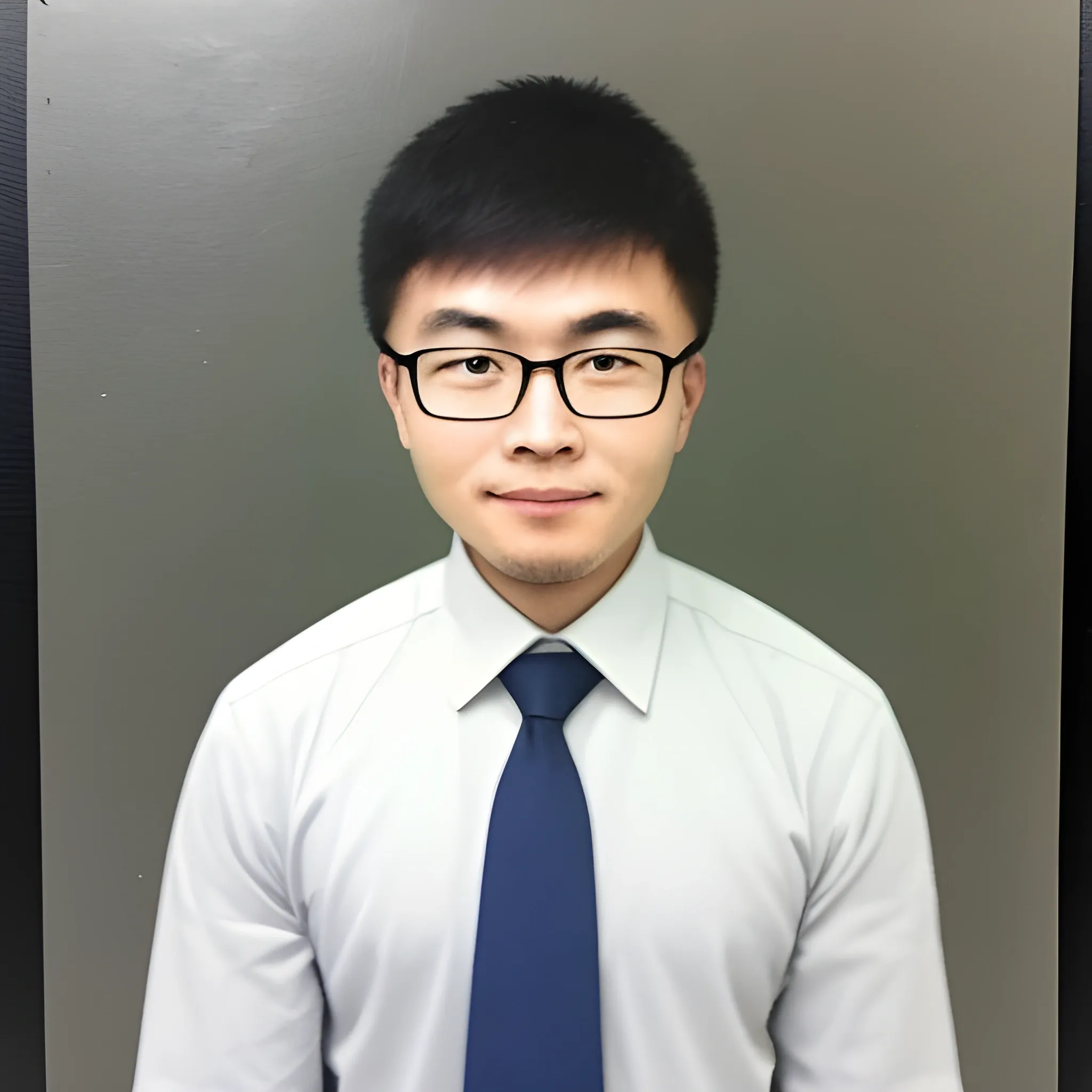 Please help me generate an ID photo image of a male Chinese teacher