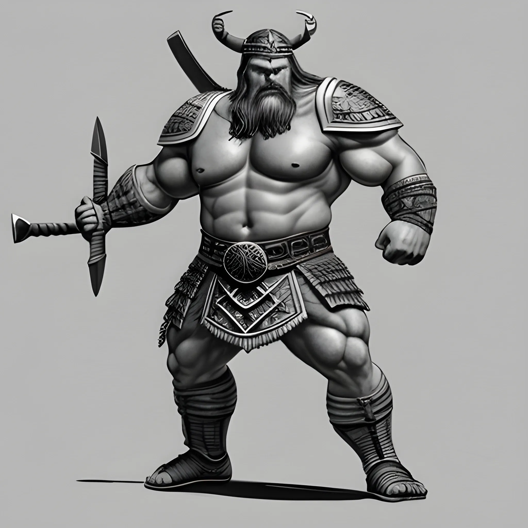 Viking Warrior, strong, big, muscular. Unarmored and unarmed. facesing directly at camera. full body shot. reference pose. back and front view. , Pencil Sketch, The character's arms and legs are spread out to the sides., "In the starting position",
“In static stance”