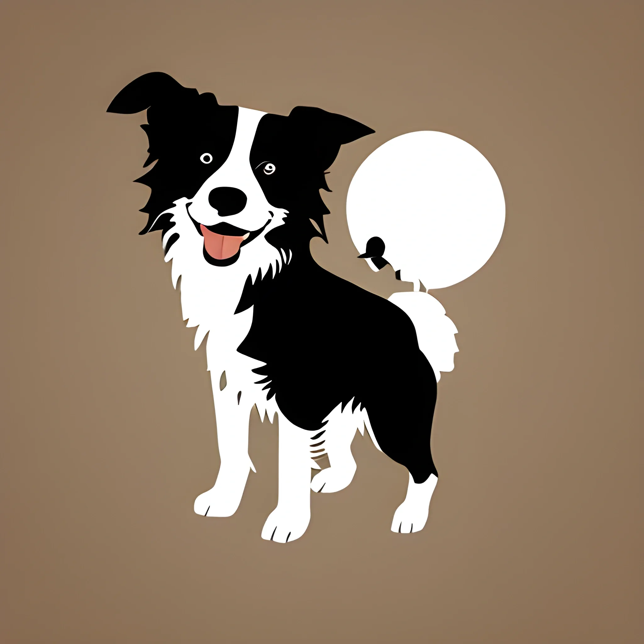 
BORDER COLLIE DOG LOGO minimalist AND A MINIMALIST CAMERA