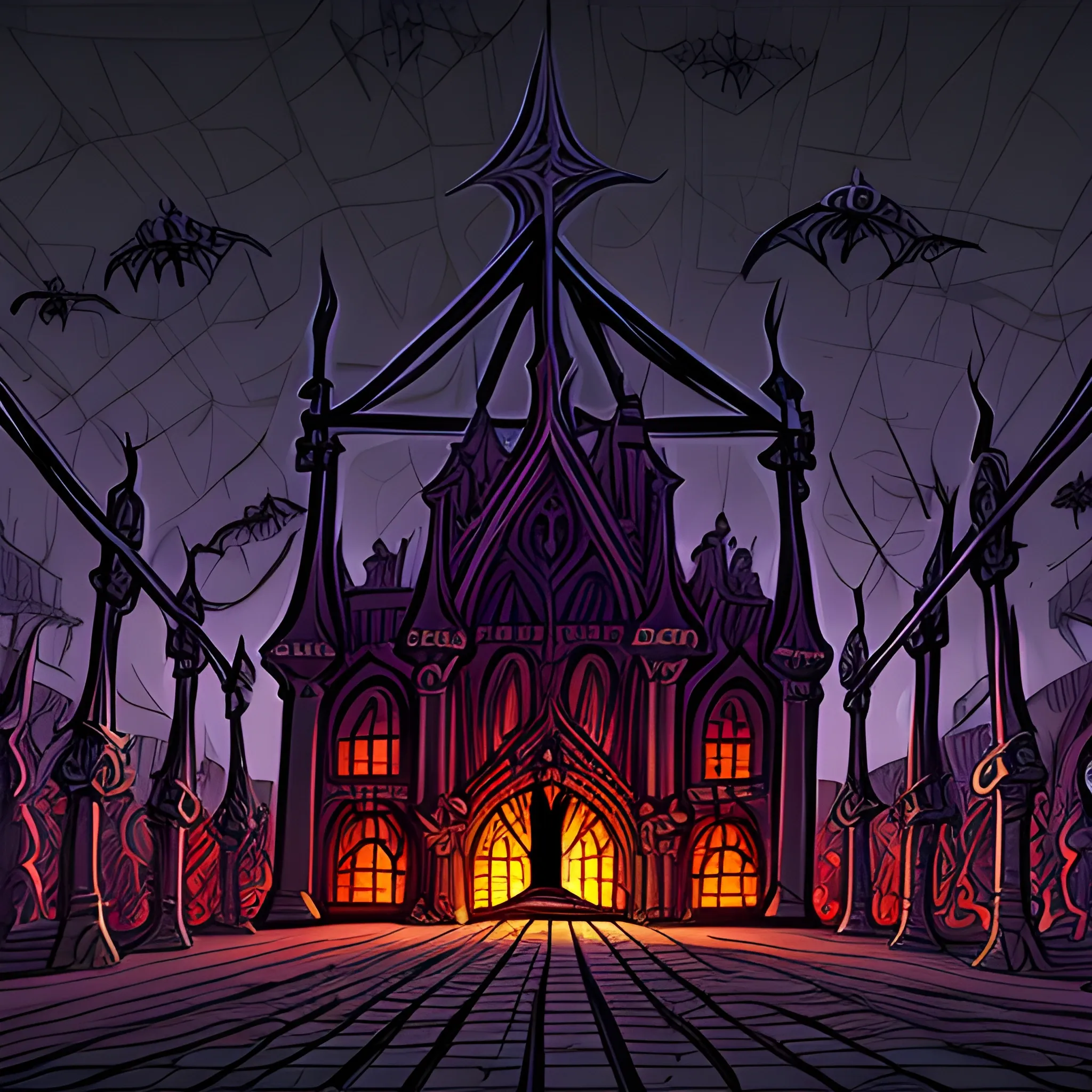 a background full with truss dark evil, Cartoon