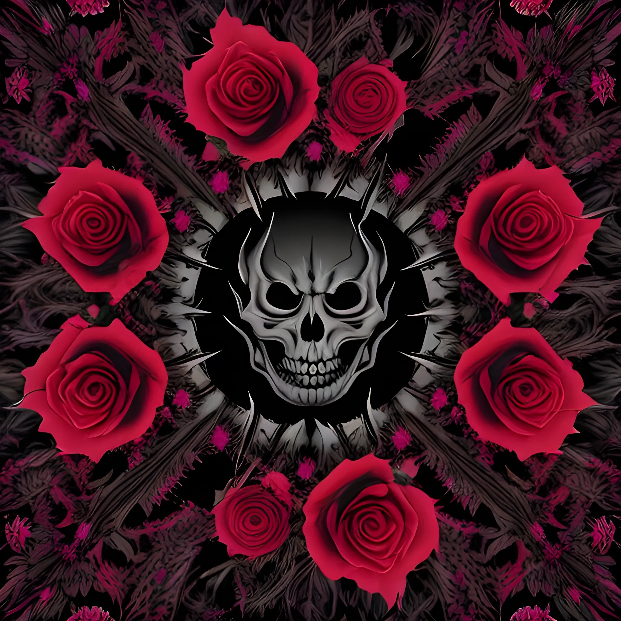 background with thorns and roses black evil , Trippy