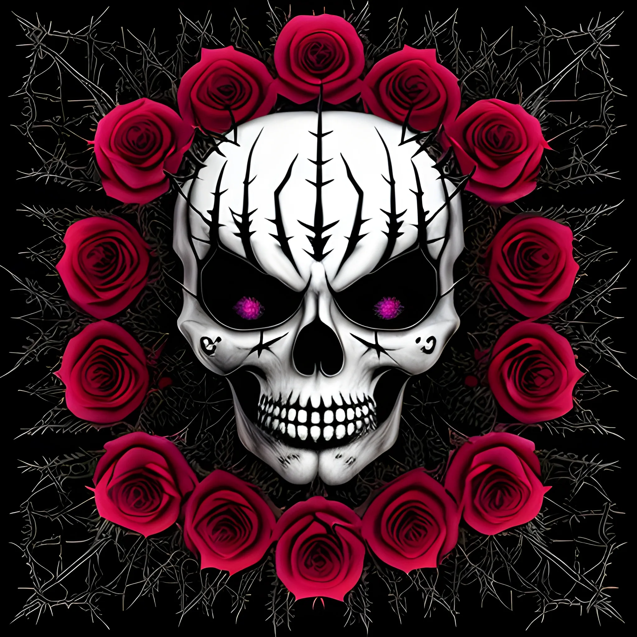 background with thorns and roses black evil , Trippy