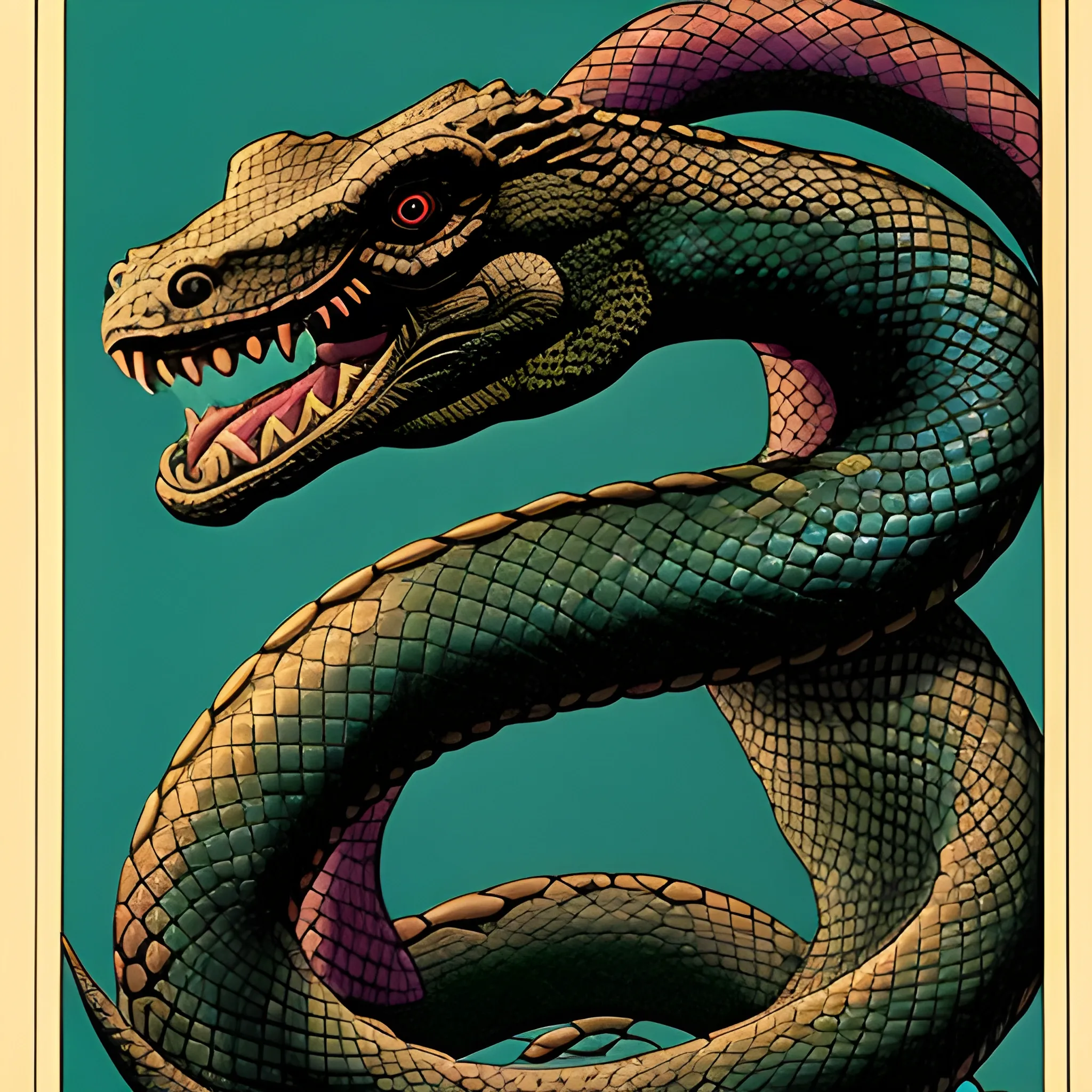 1970s dark fantasy snake monster