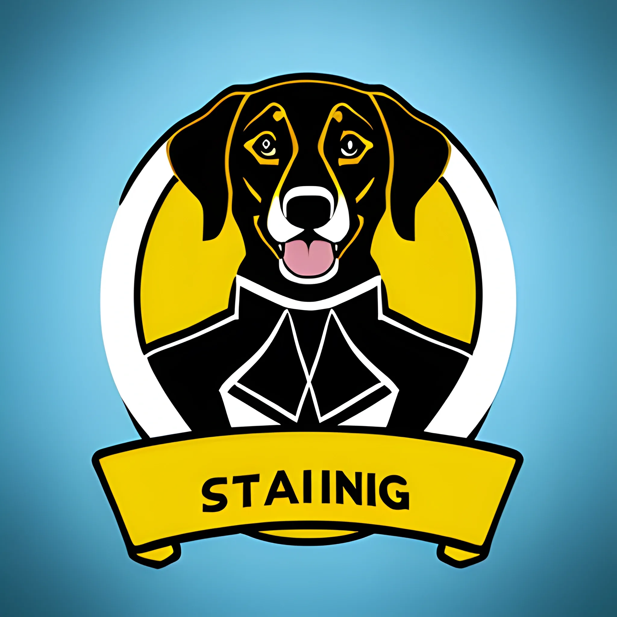 logo for a dogtrainer, should contain the shape of a man trainin ...