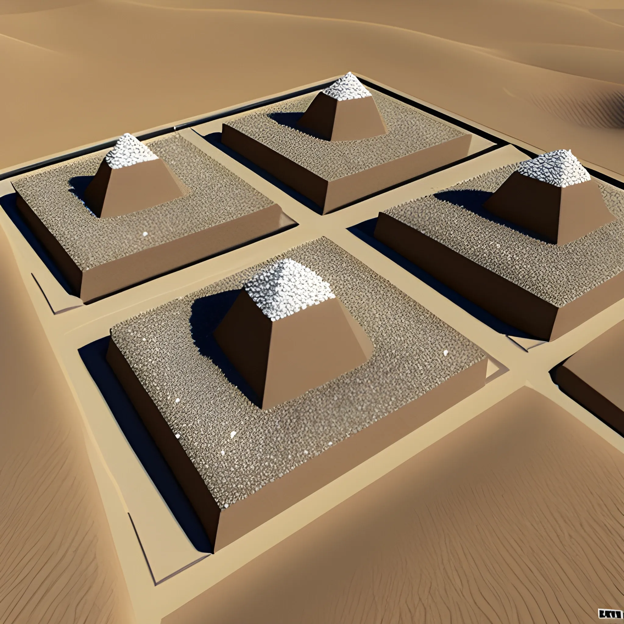 Un desierto de sal con formaciones de sal unicas, 3D