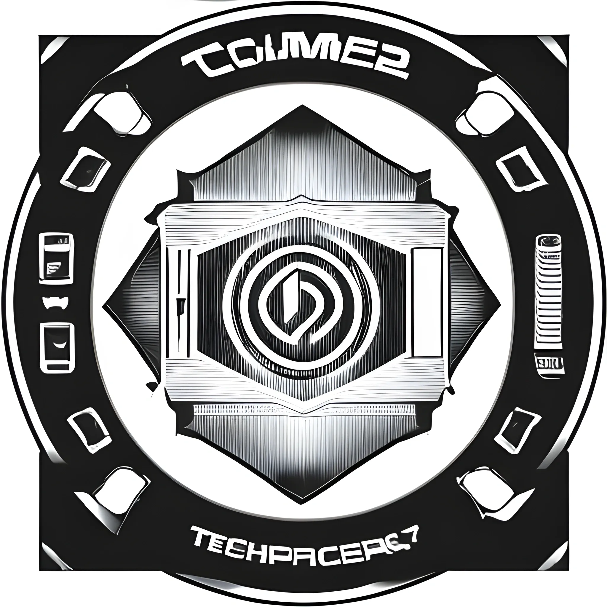 Logo of the computer company TechP LLC, Pencil Sketch