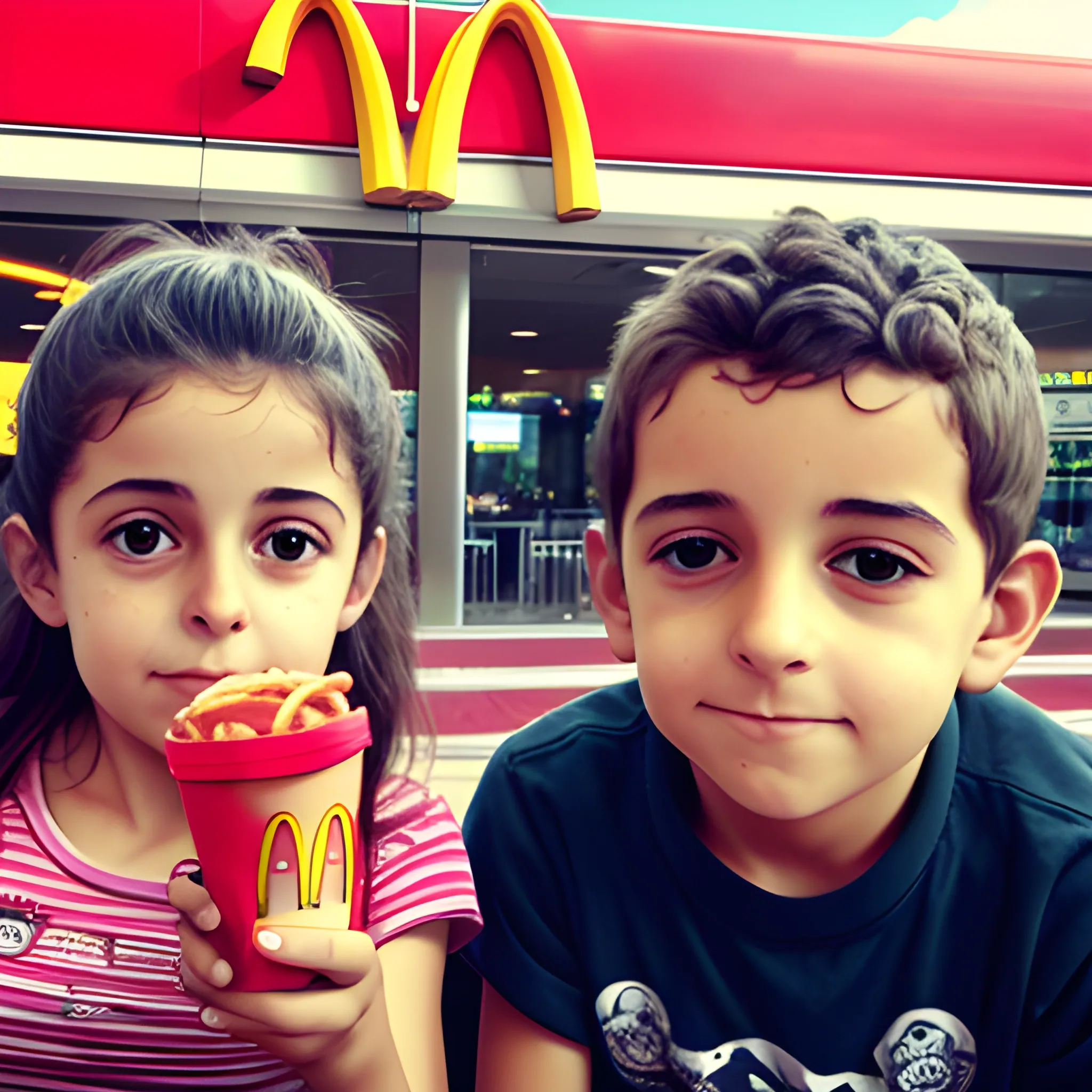 Charlotte y Luciano Comiendo en Macdonalds