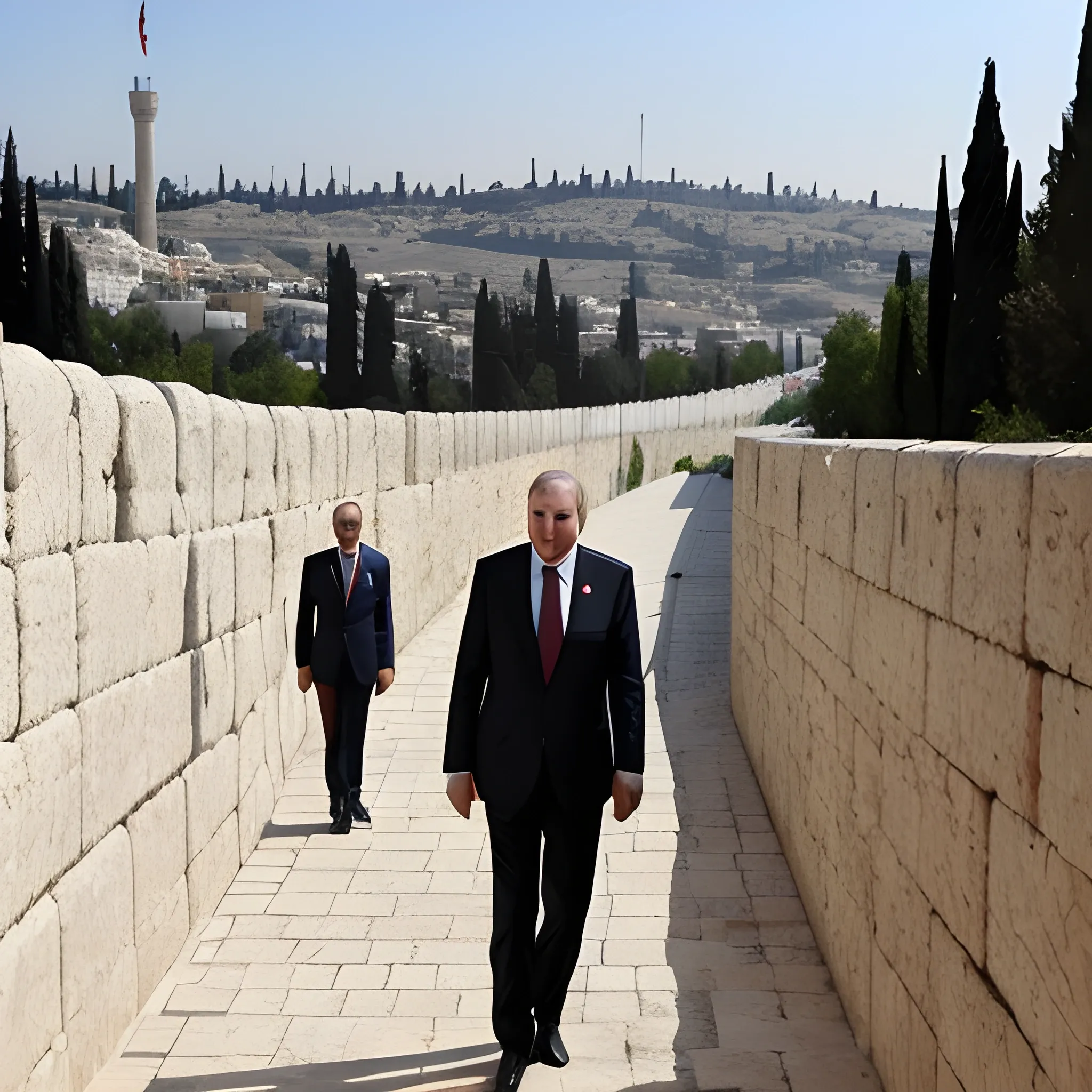 Präsident Erdogan betet an der Klagemauer  in Jerusalem